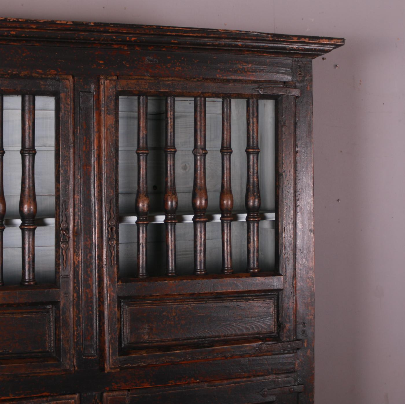 18th Century and Earlier 18th Century Painted Food Cupboard For Sale
