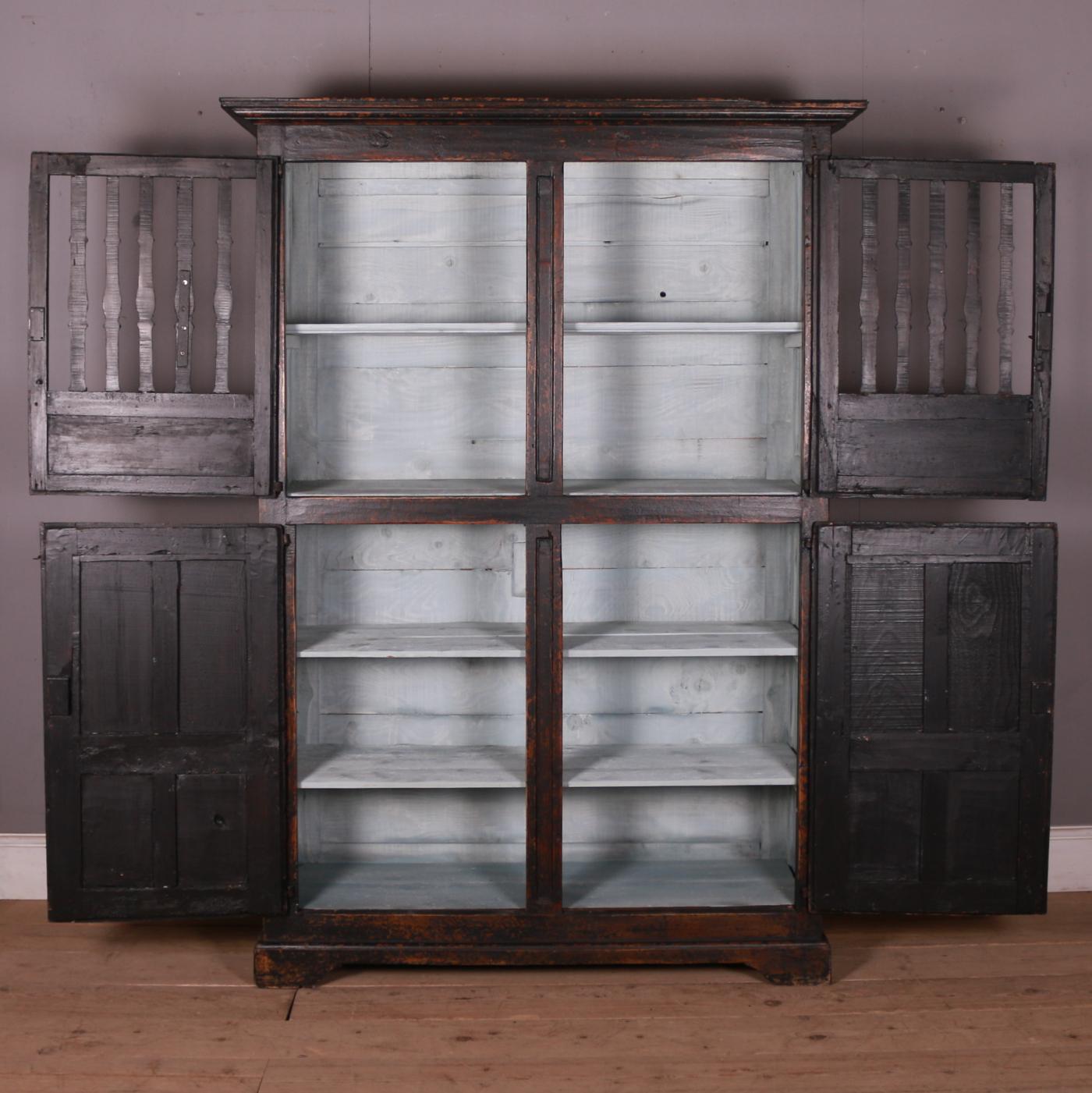 18th Century Painted Food Cupboard For Sale 2