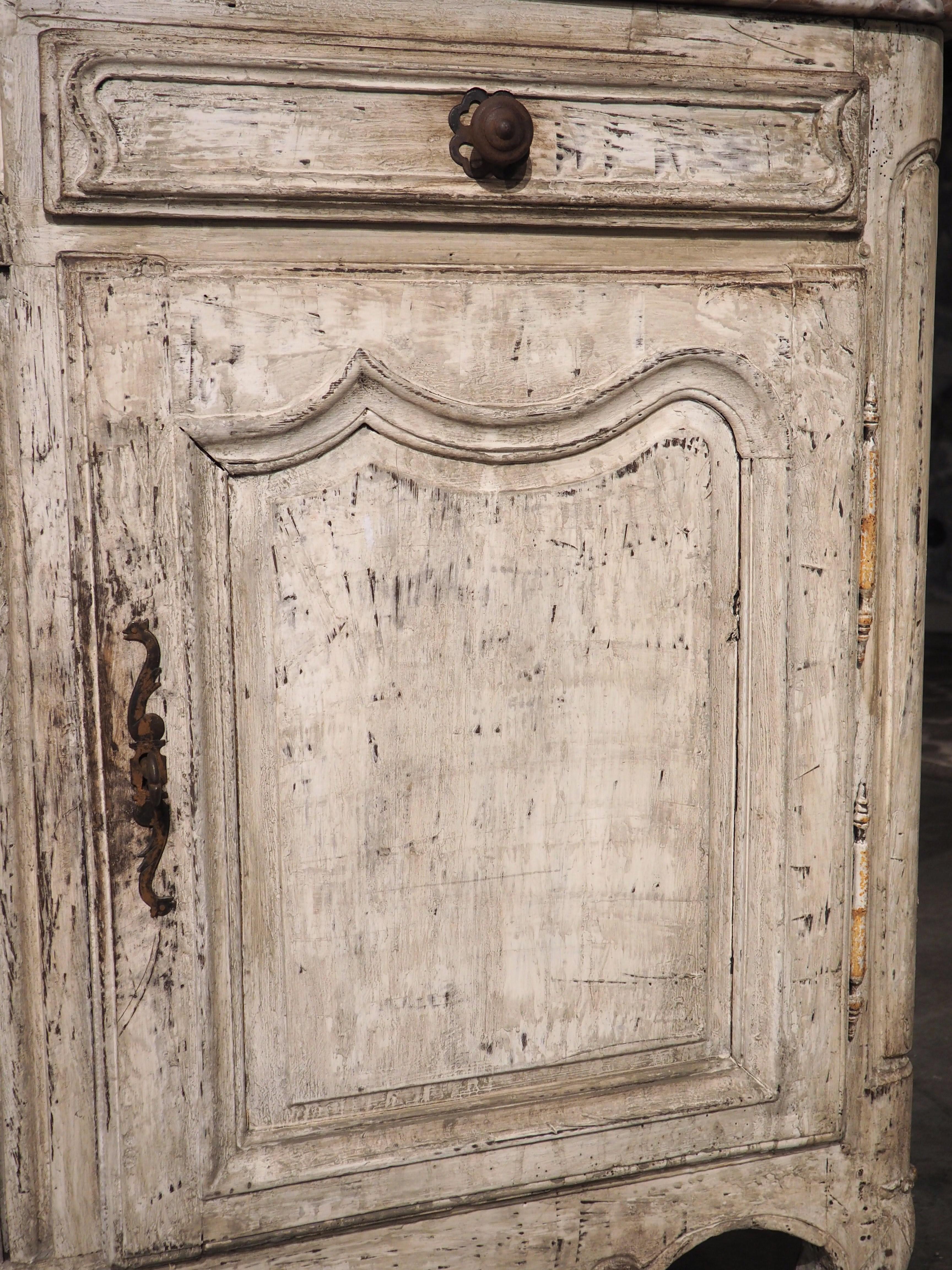 18th Century Painted French Enfilade with Rouge Royal Marble Top For Sale 7