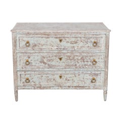 18th Century Painted French Louis XVI Period Commode or Chest of Drawers