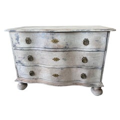 18th Century Painted Gustavian Dresser / Commode / Chest of Drawers