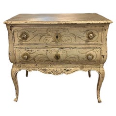 18th Century Painted Italian 2 drawer Commode