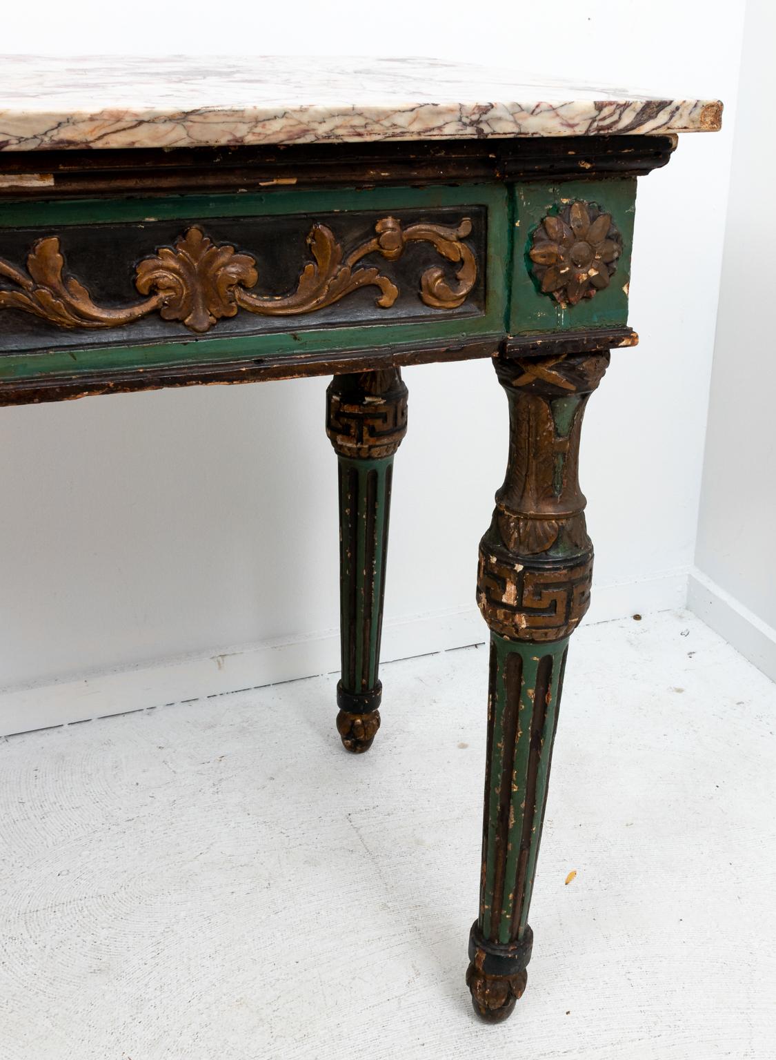 18th Century Painted Italian Console Table In Fair Condition In Stamford, CT