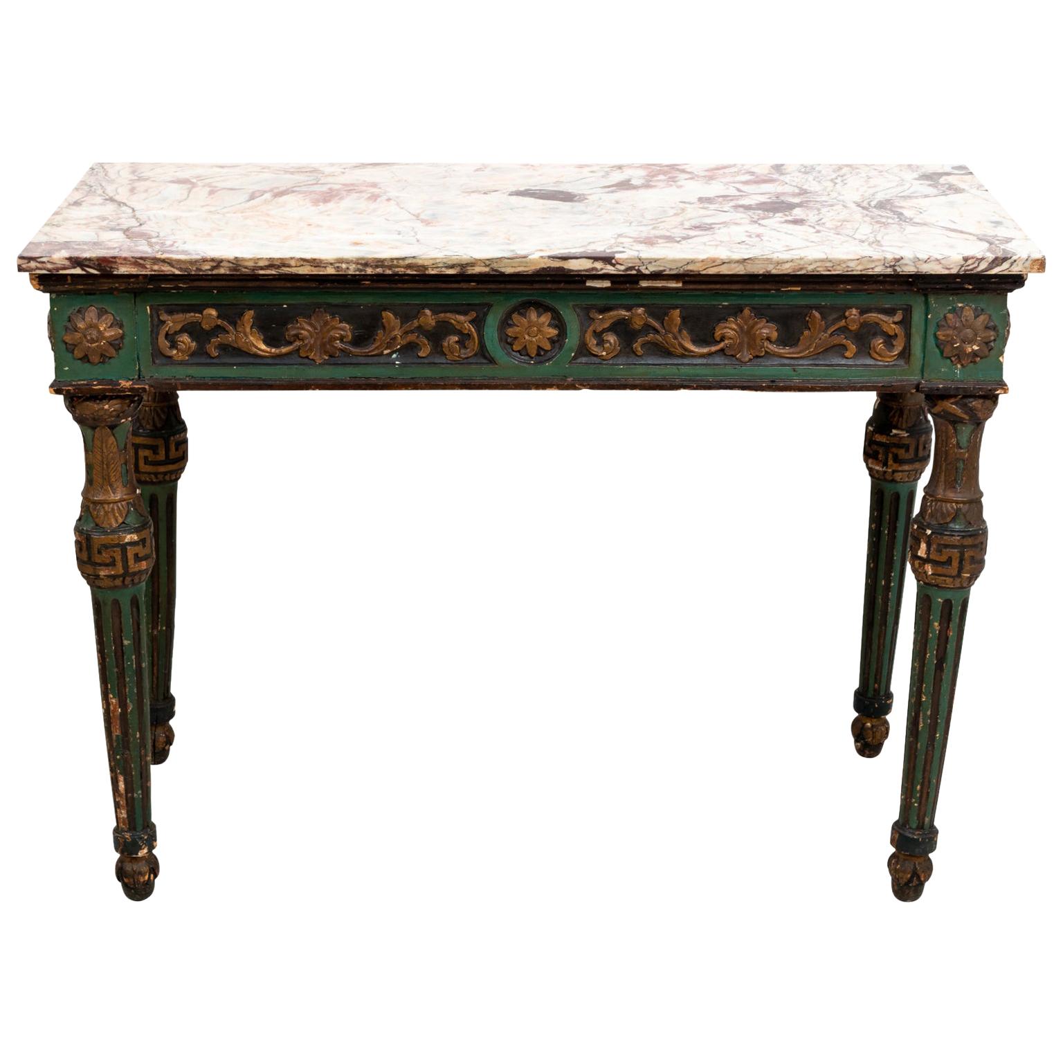18th Century Painted Italian Console Table
