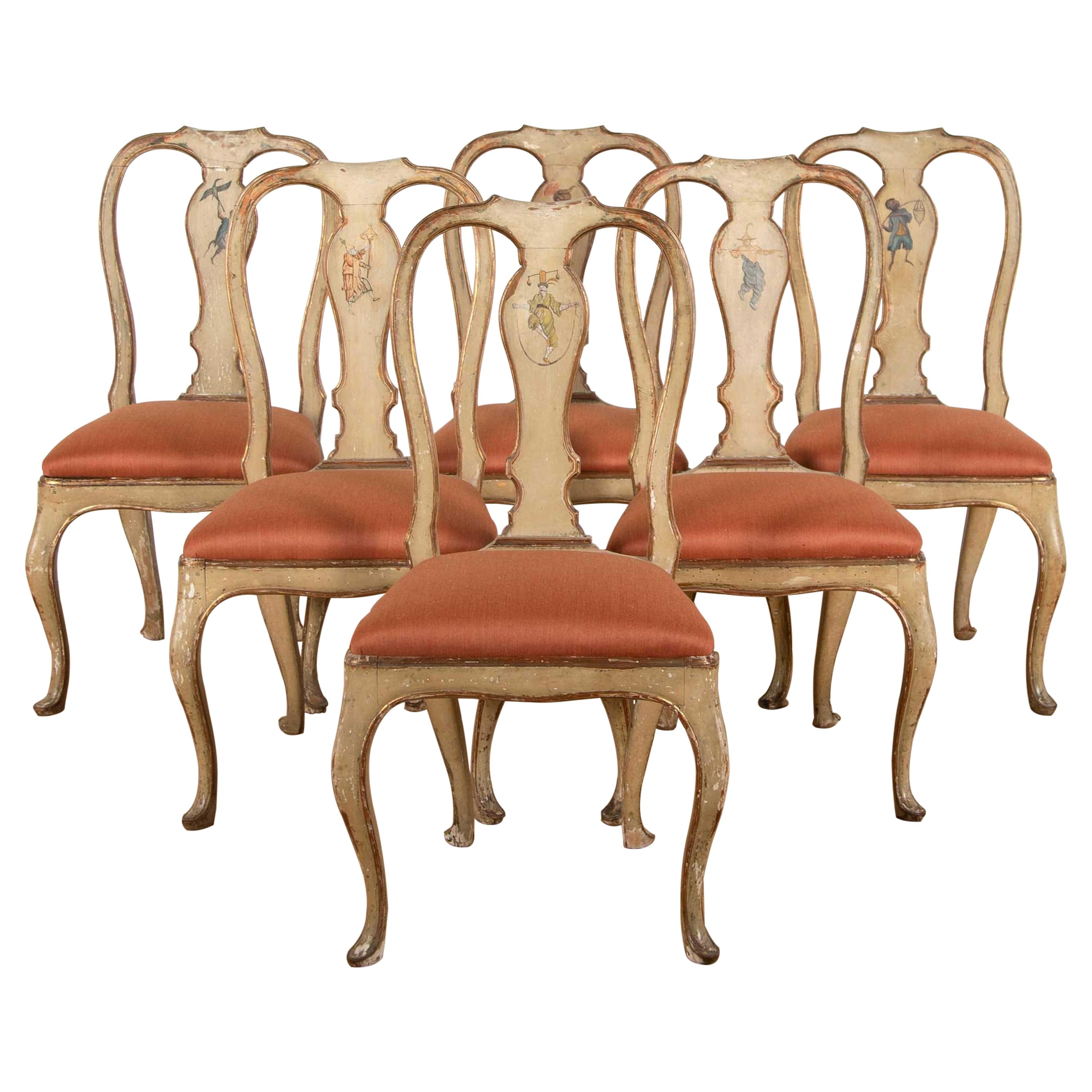 18th Century Painted Italian Dining Chairs