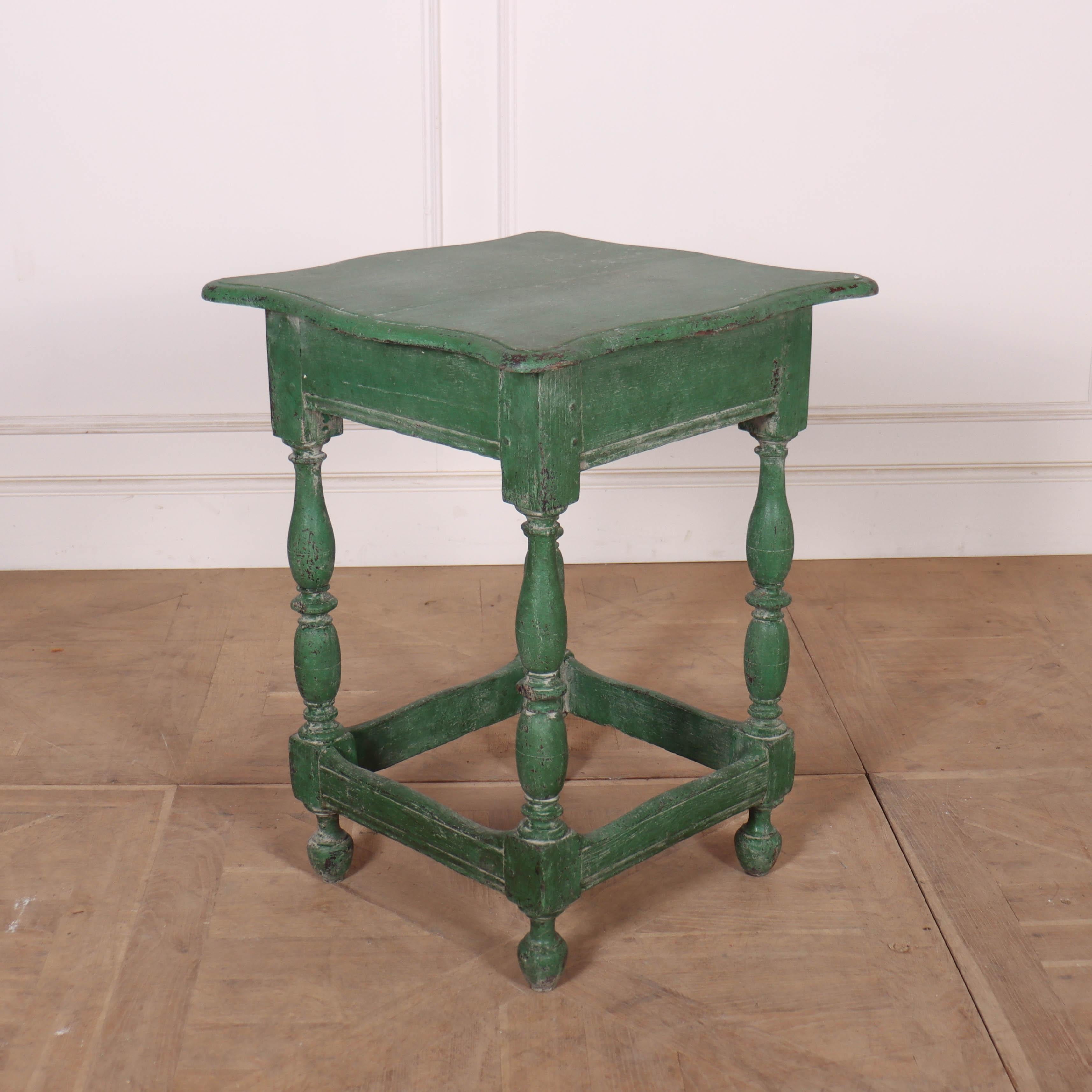 18th century English painted oak lamp table with a shaped top. 1780.

Reference: 7864

Dimensions
22 inches (56 cms) Wide
21.5 inches (55 cms) Deep
28.5 inches (72 cms) High