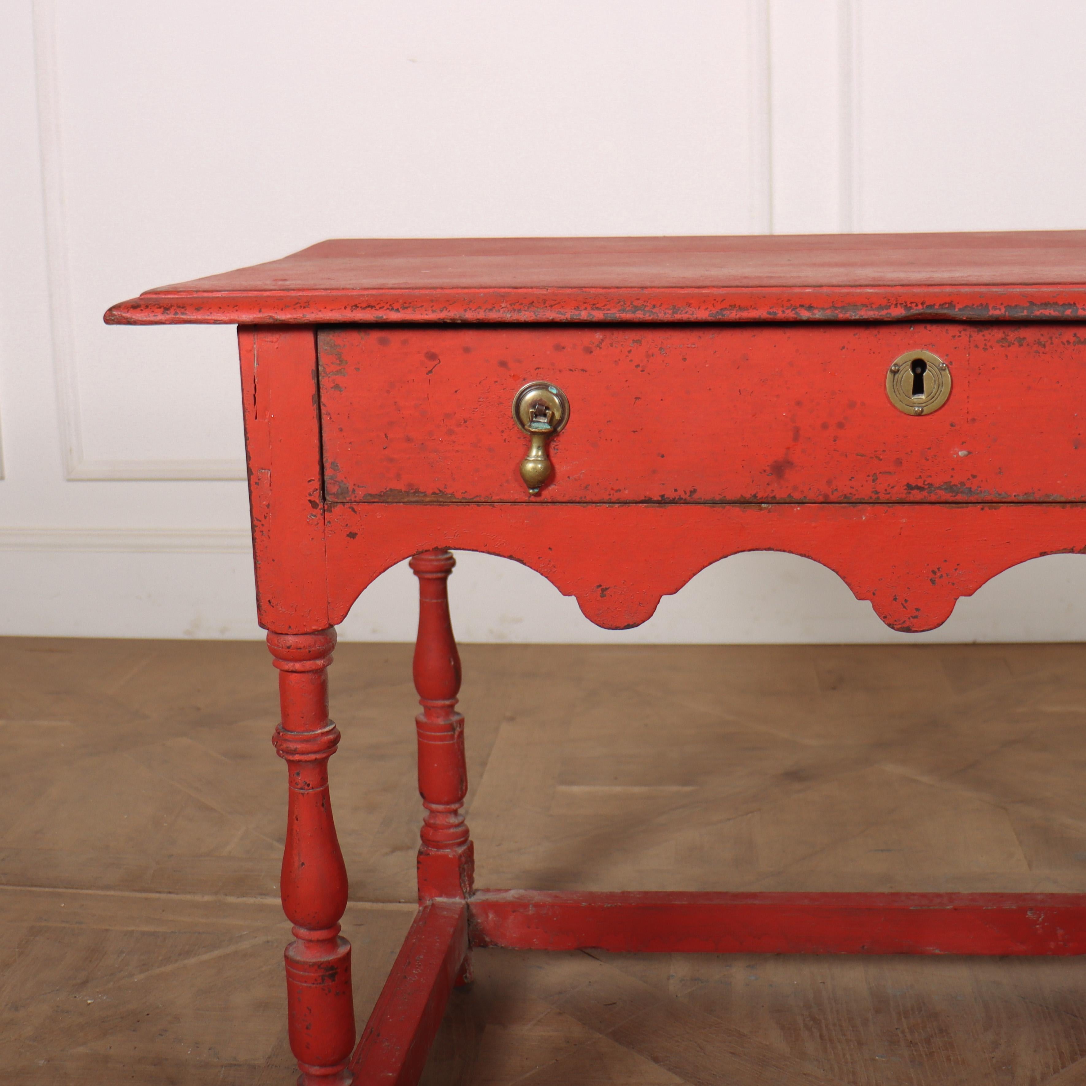 18th C English one drawer painted lamp table with a decorative frieze. 1760.

Reference: 8300

Dimensions
36 inches (91 cms) Wide
20 inches (51 cms) Deep
26 inches (66 cms) High