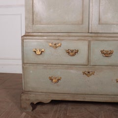 18th Century Painted Linen Cupboard