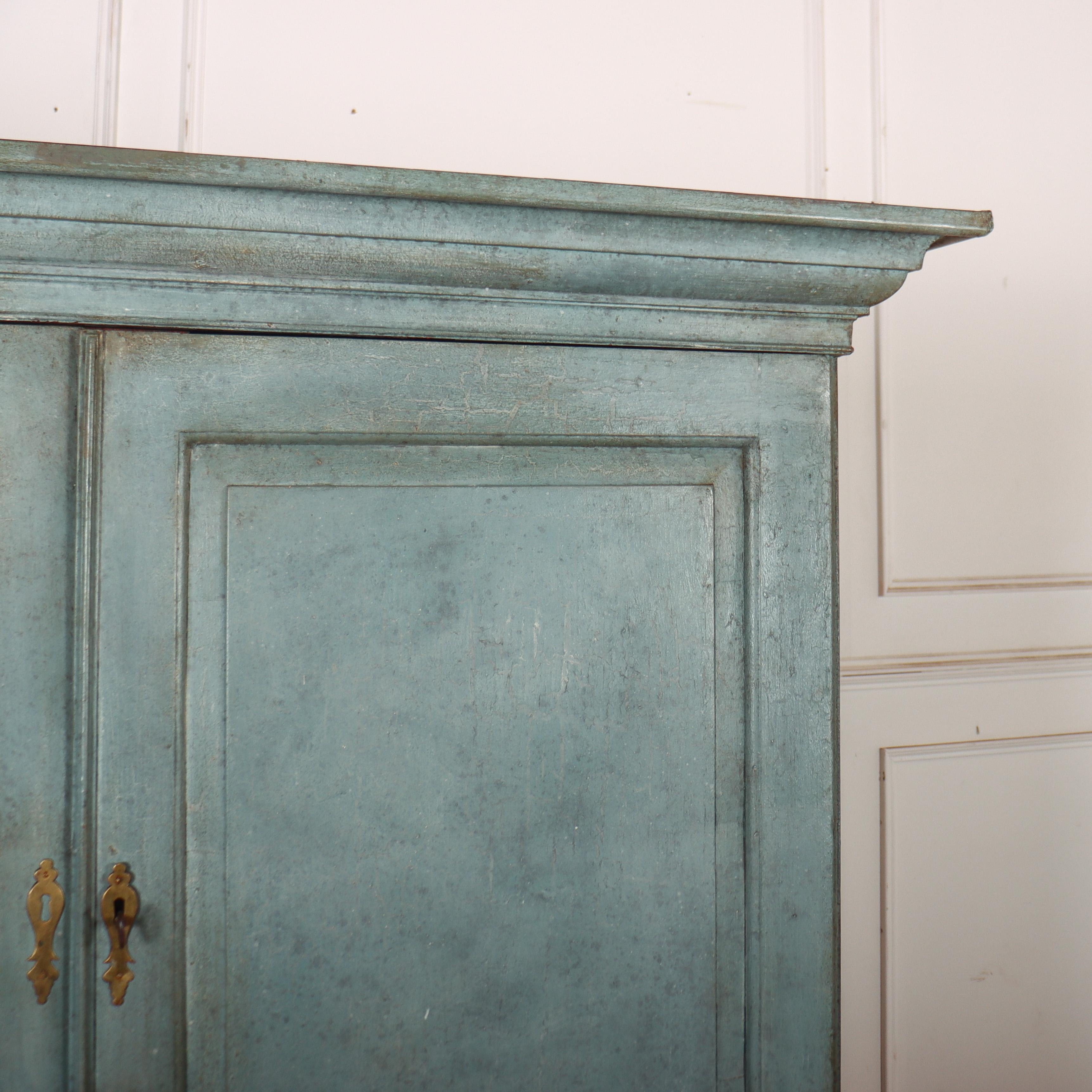 George III 18th Century Painted Linen Cupboard For Sale