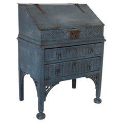 18th Century Painted Oak Bureau Bible Box on Stand