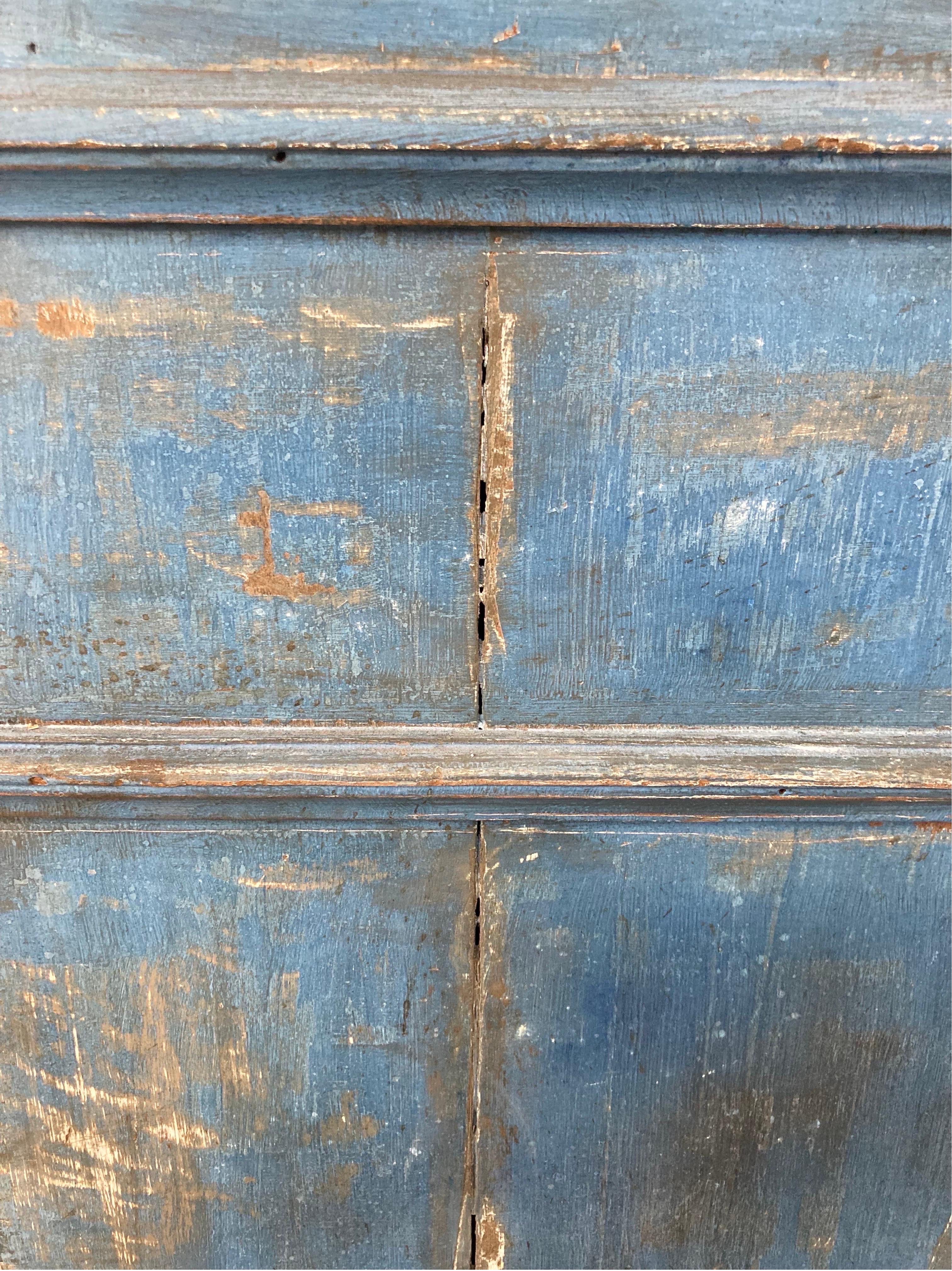 18th Century Painted Oak Dutch Deux Corps Cupboard In Good Condition In Carmine, TX
