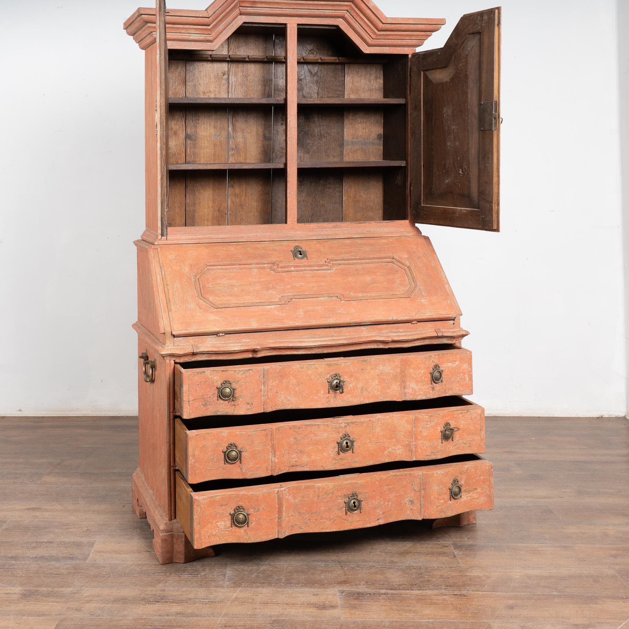 Rococo Secrétaire en Oak Oak peint du 18e siècle, Danemark en vente