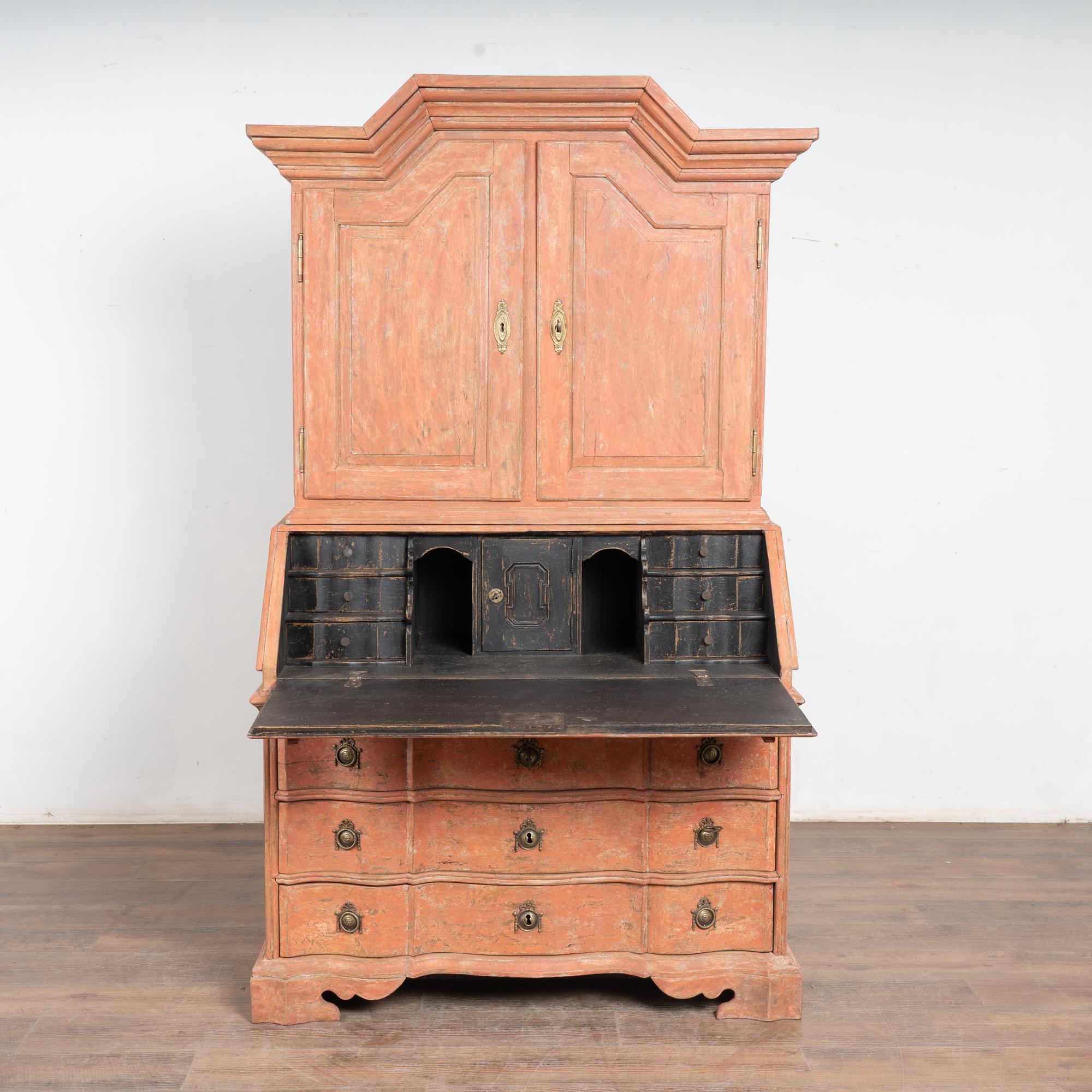 Secrétaire en Oak Oak peint du 18e siècle, Danemark État moyen - En vente à Round Top, TX