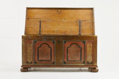 18th Century Painted Pine Trunk