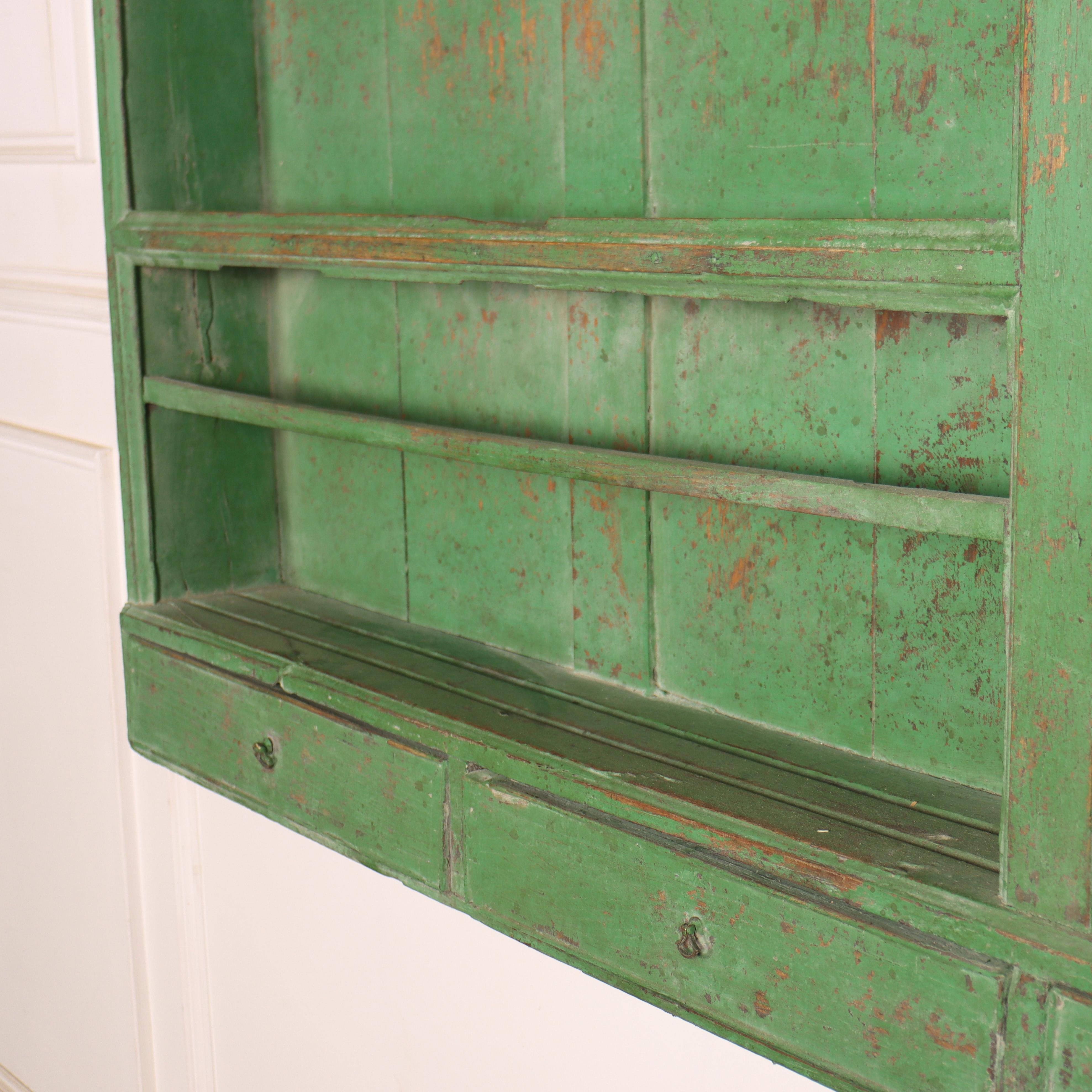Oak 18th Century Painted Plate Rack For Sale