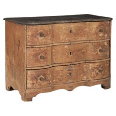 18th Century Painted Serpentine-Blocked Front Commode