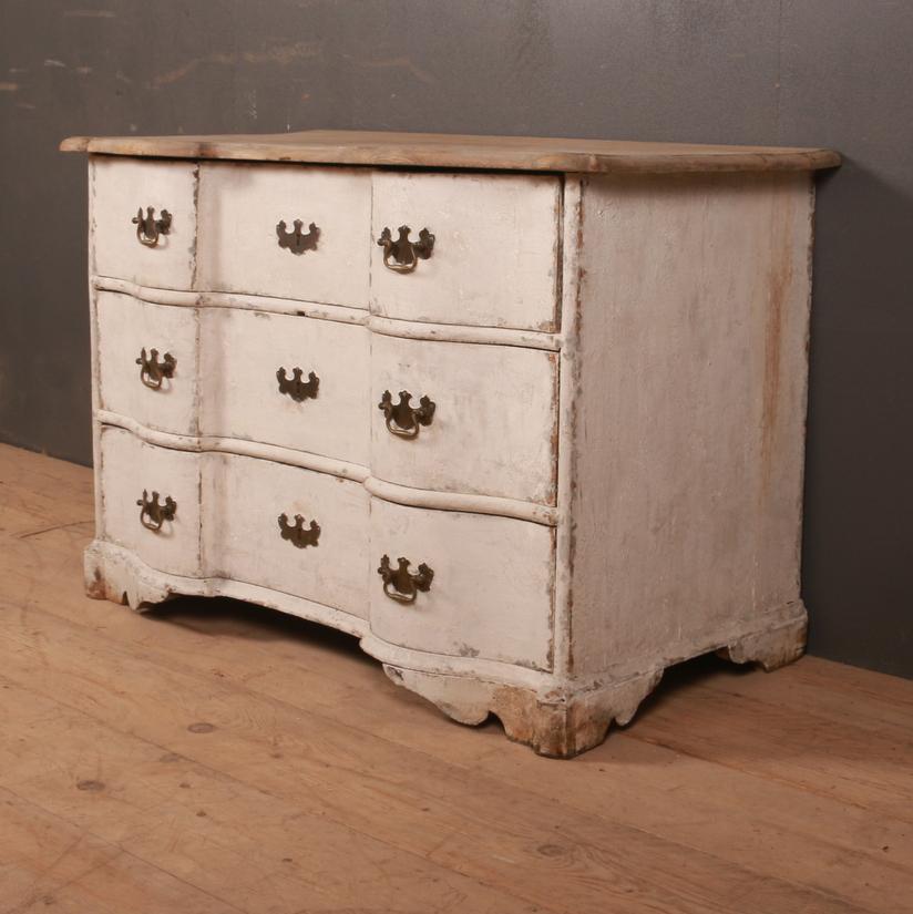 18th Century and Earlier 18th Century Painted Serpentine Commode