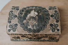 18th Century Painted Silk Jewelry Box