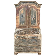 18th Century Painted Swedish Secretary, Bookcase