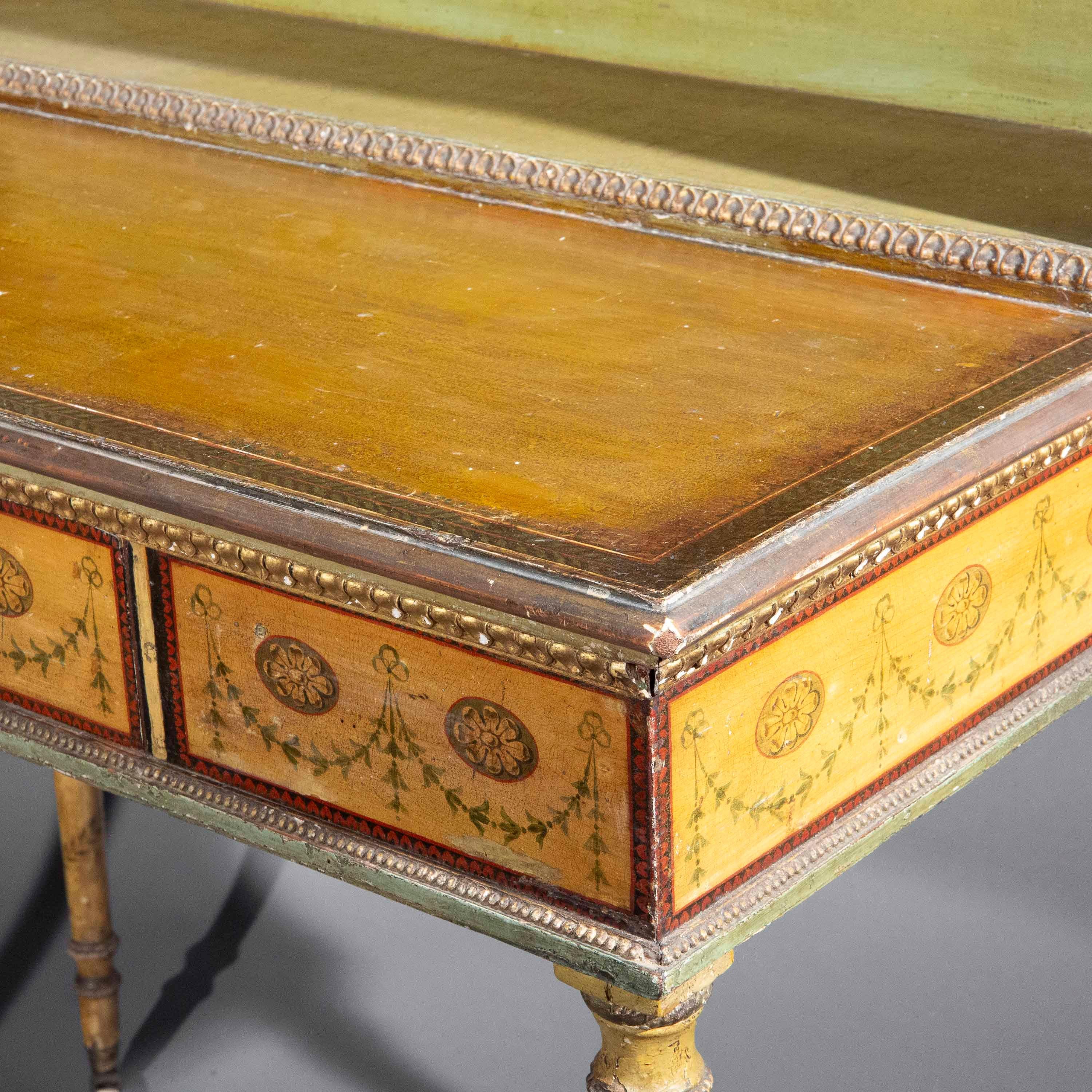 English 18th Century Painted Table, Attributed to George Brookshaw For Sale