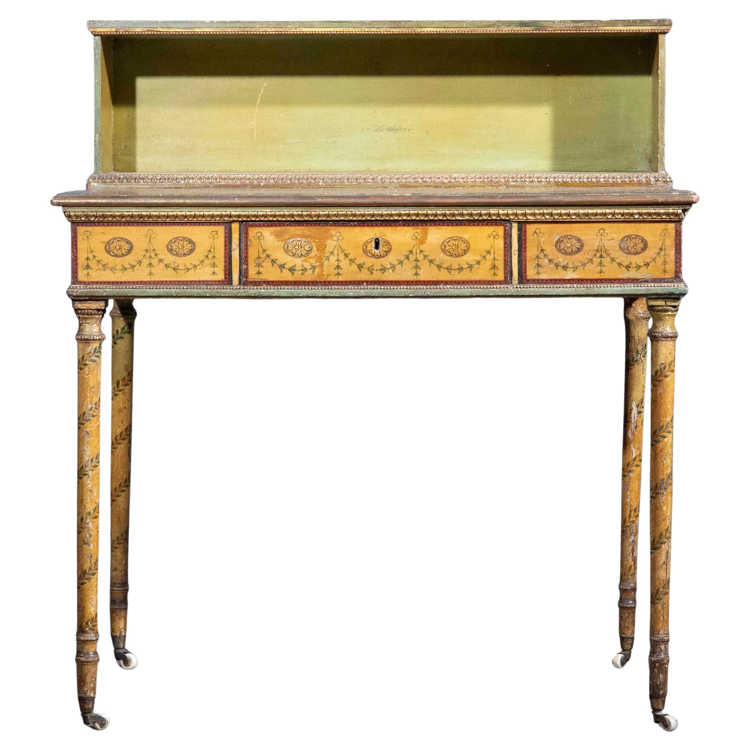 18th Century Painted Table, Attributed to George Brookshaw For Sale