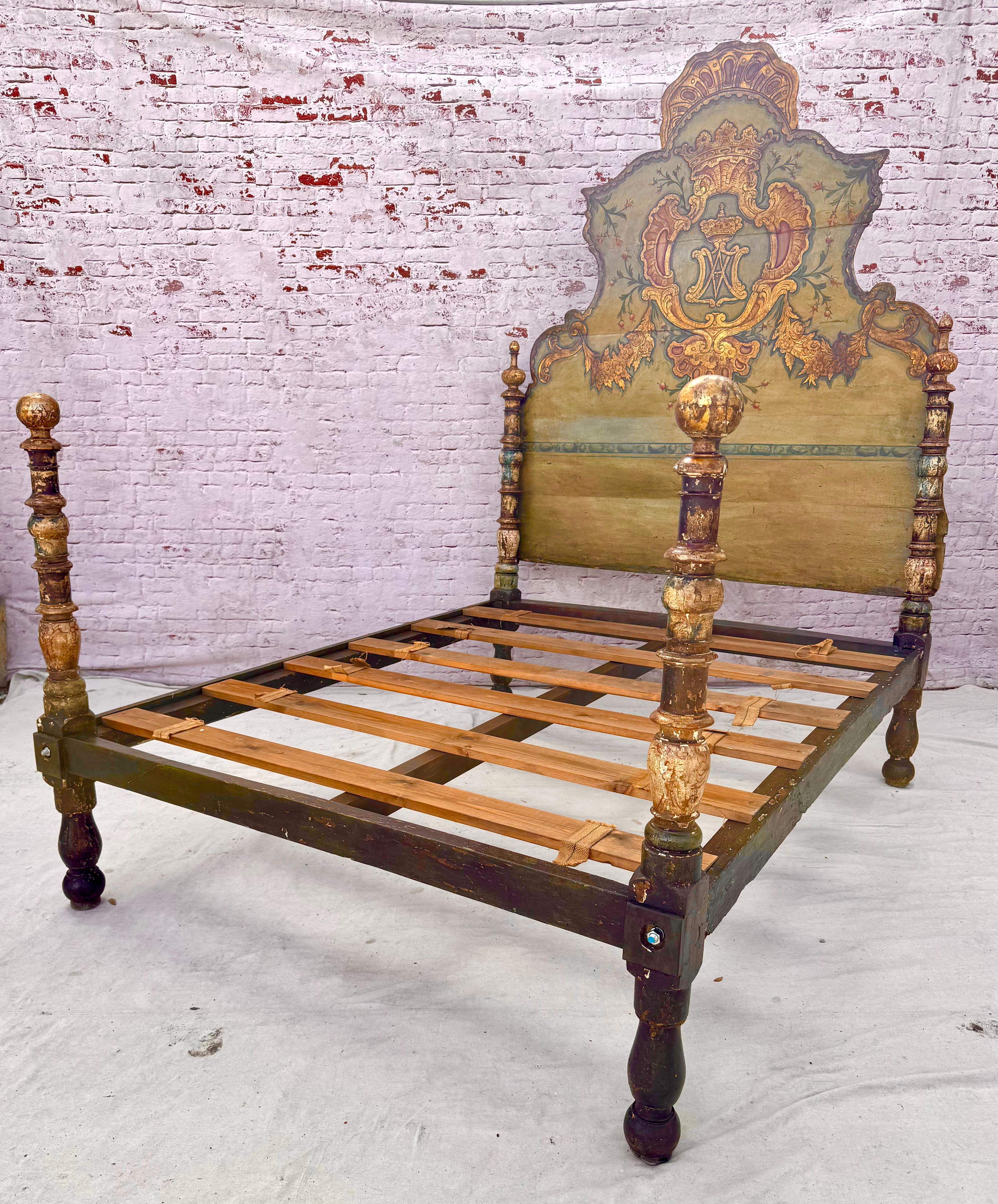 18th Century Painted Venetian Bed or Headboard 5