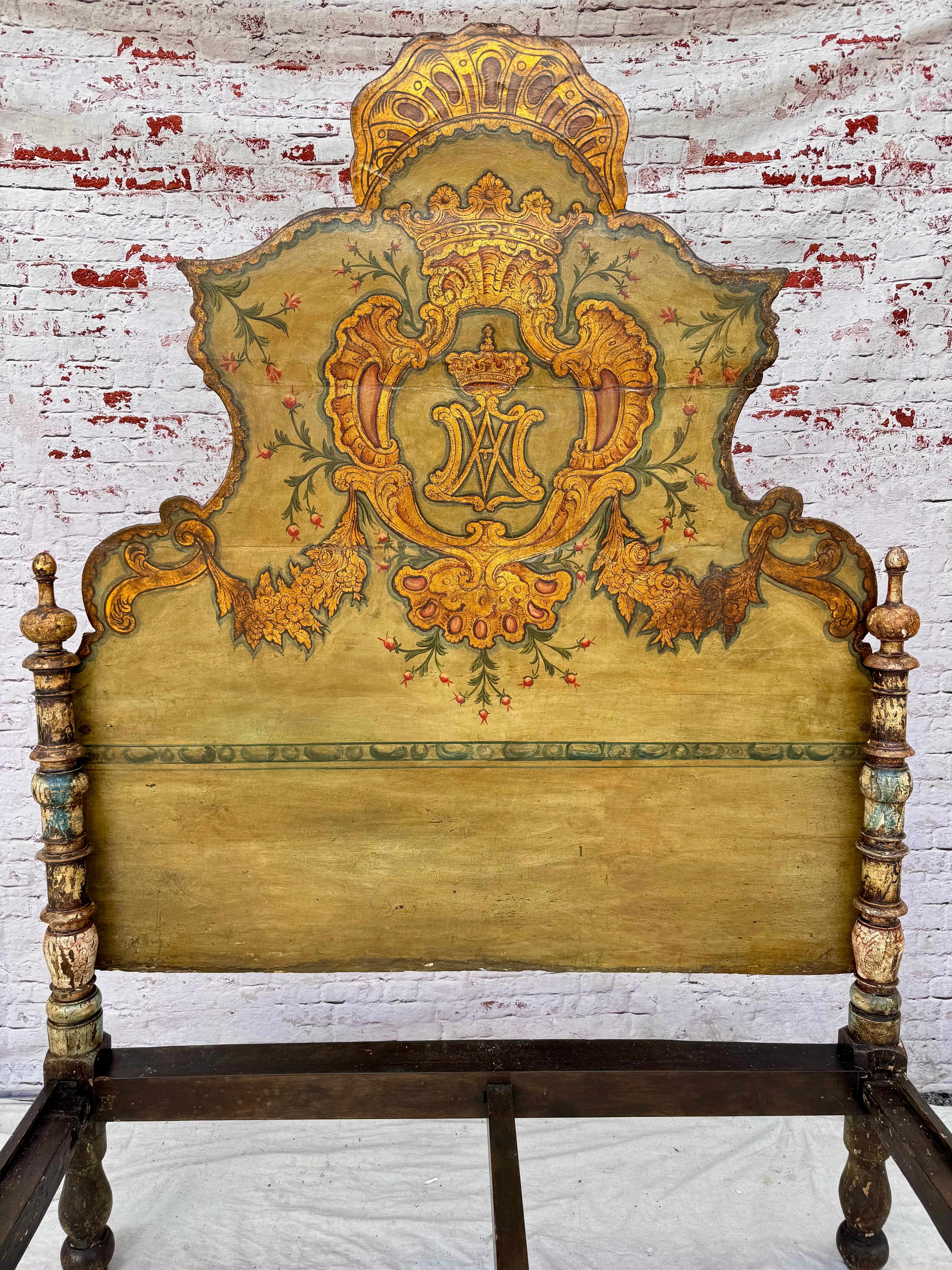 Rococo 18th Century Painted Venetian Bed or Headboard
