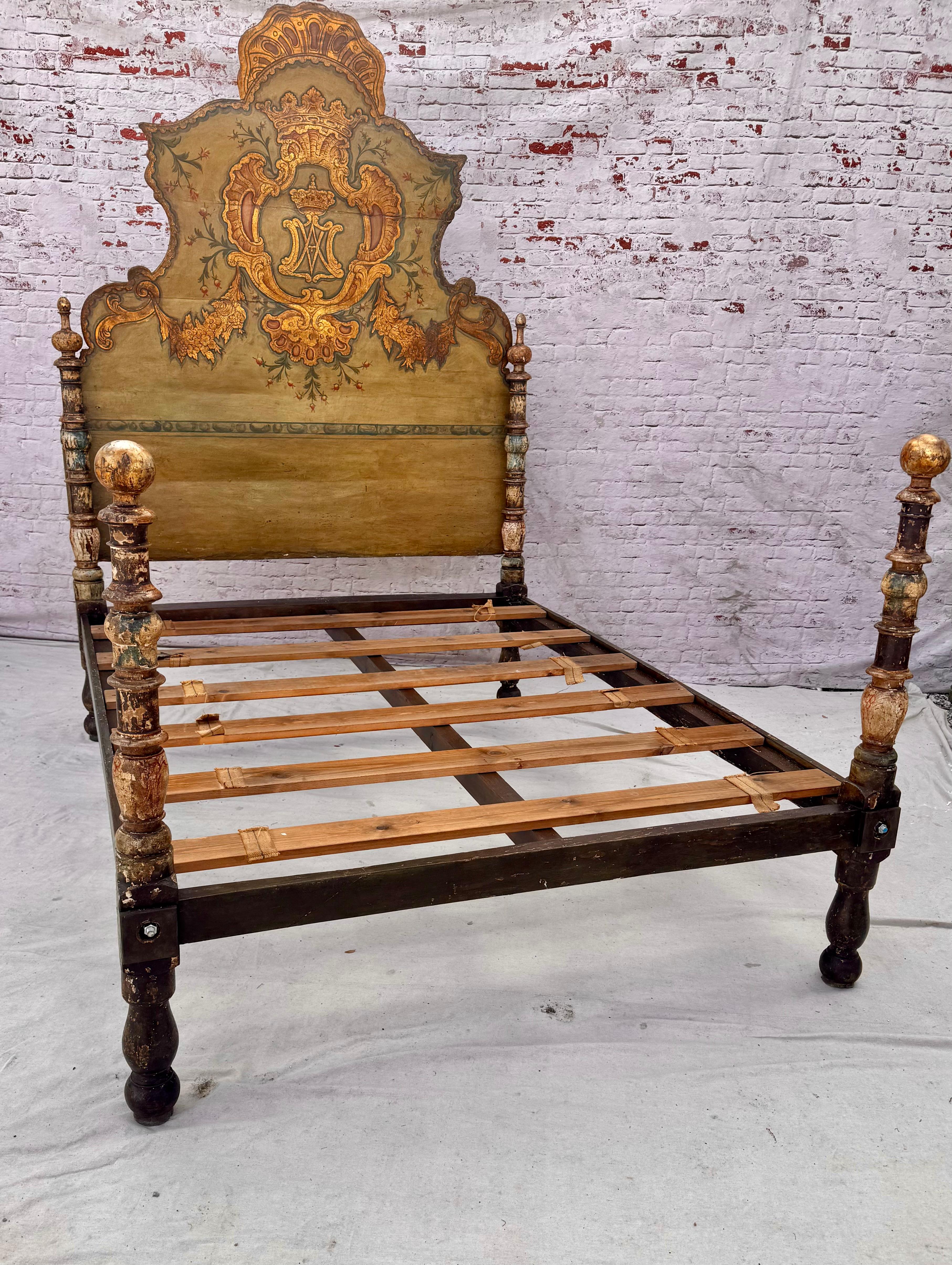 18th Century Painted Venetian Bed or Headboard 1