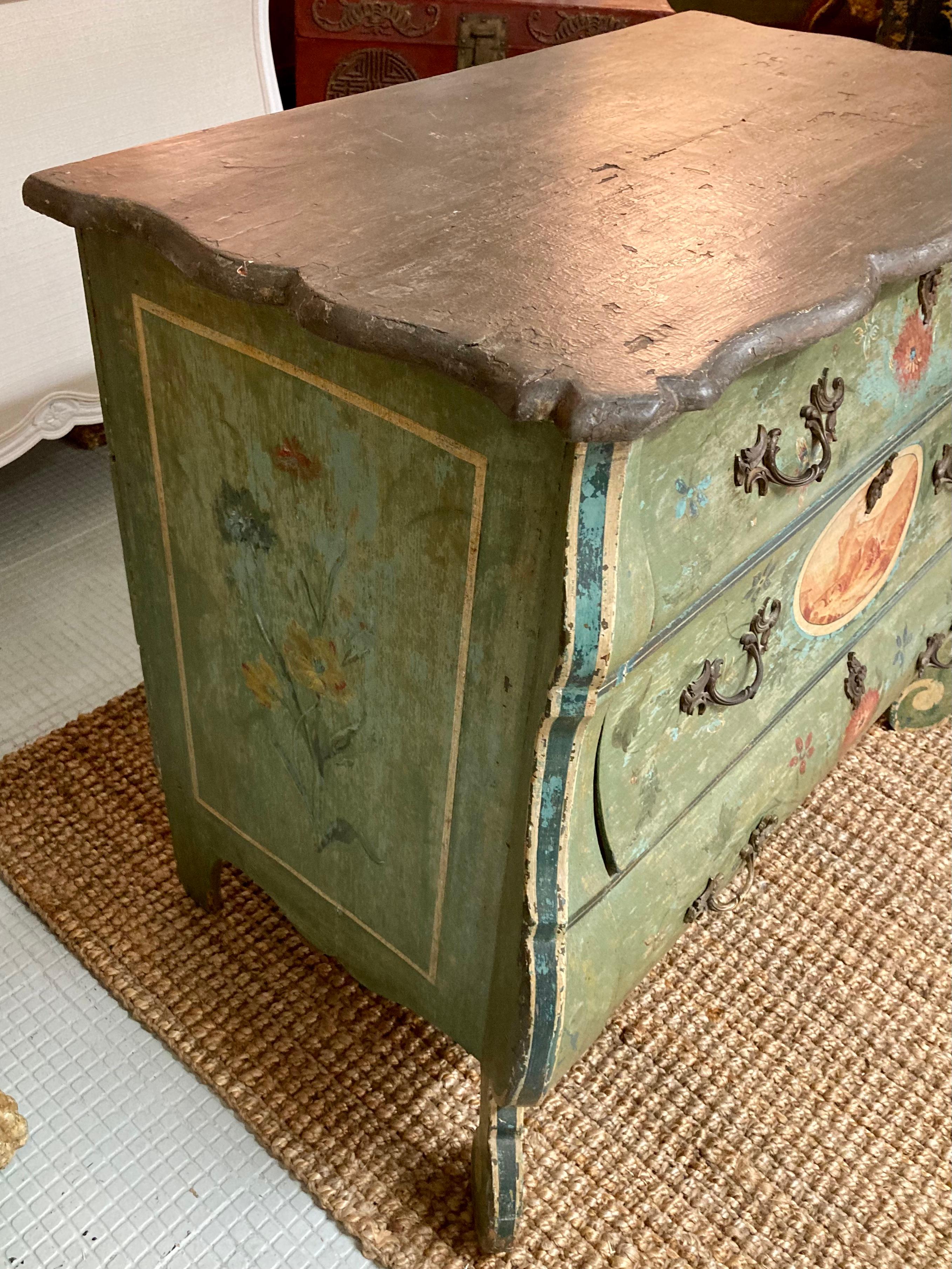 Italian 18th Century Painted Venetian Commode For Sale
