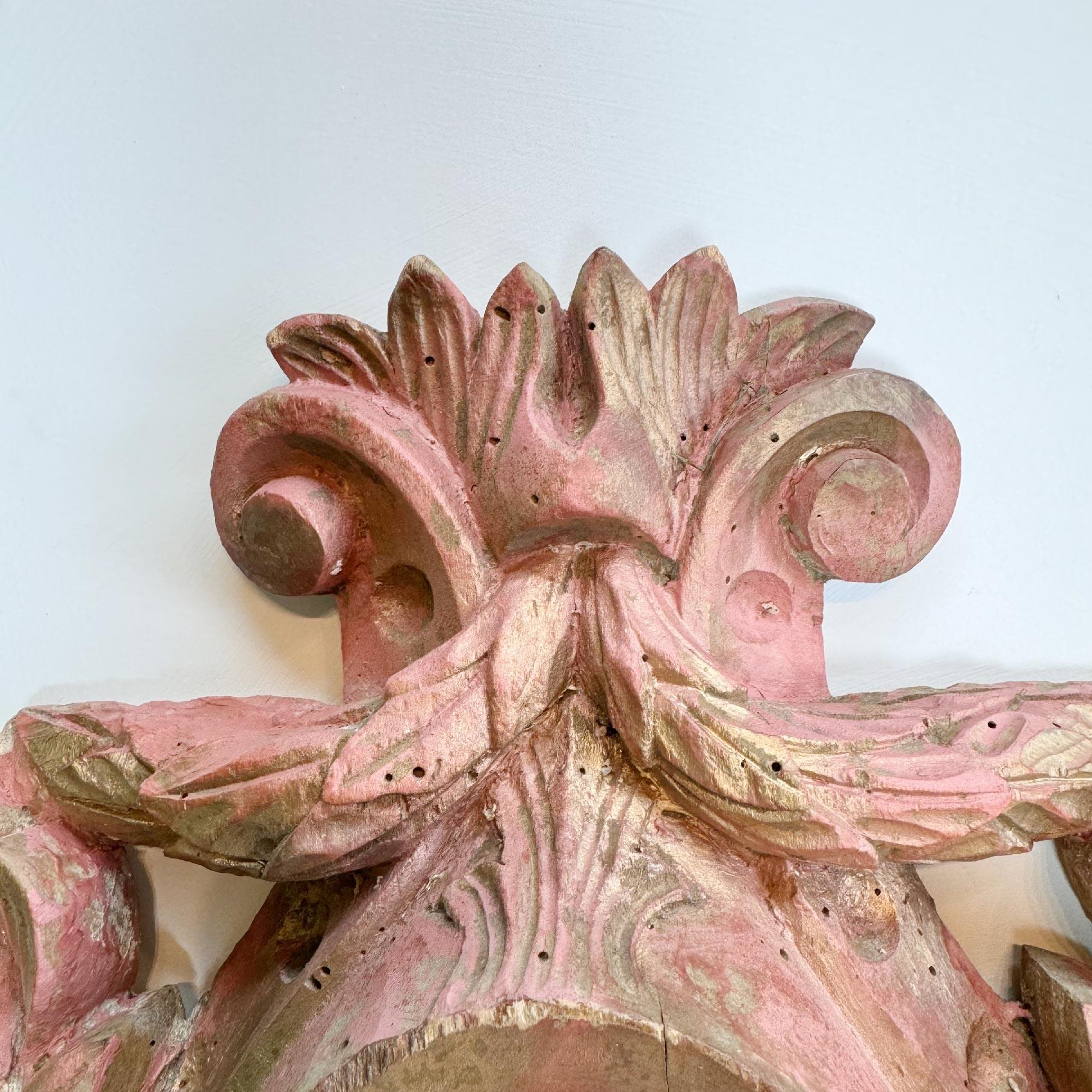 Français Miroir Monstrance peint en bois du 18ème siècle en vente