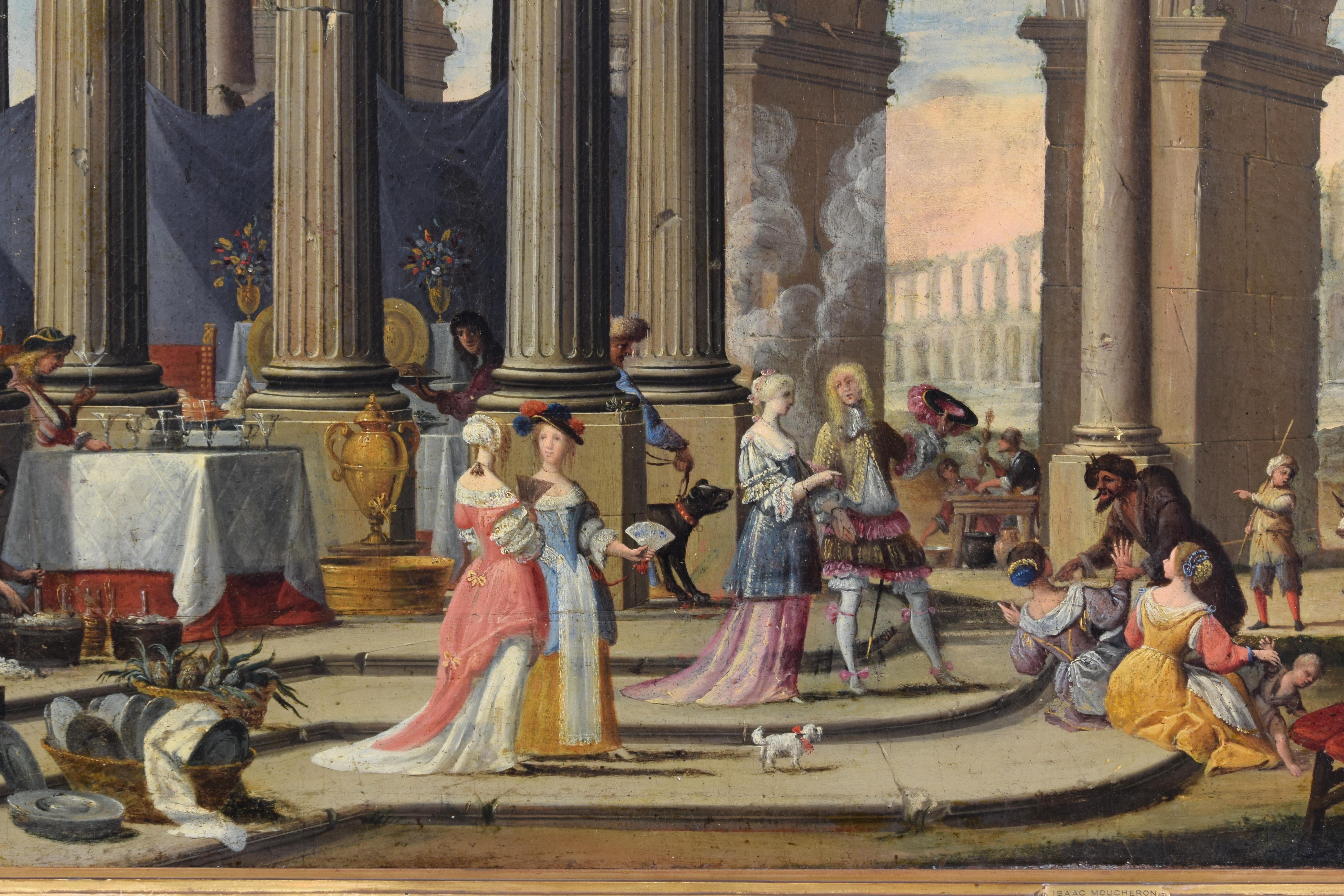 18th Century, Painting Architectural Capriccio, att. to Isaac De Moucheron For Sale 3