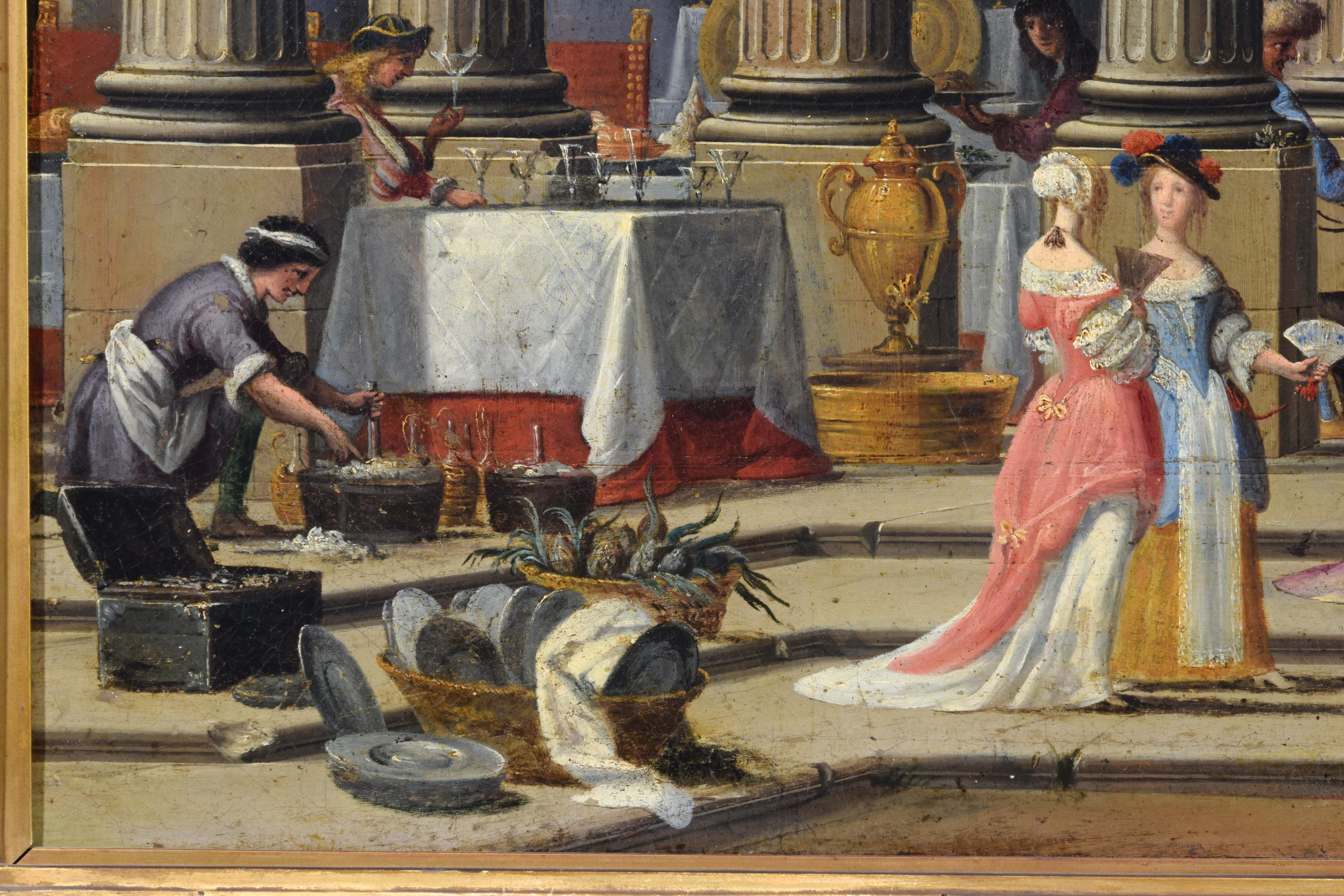 18th Century, Painting Architectural Capriccio, att. to Isaac De Moucheron For Sale 6