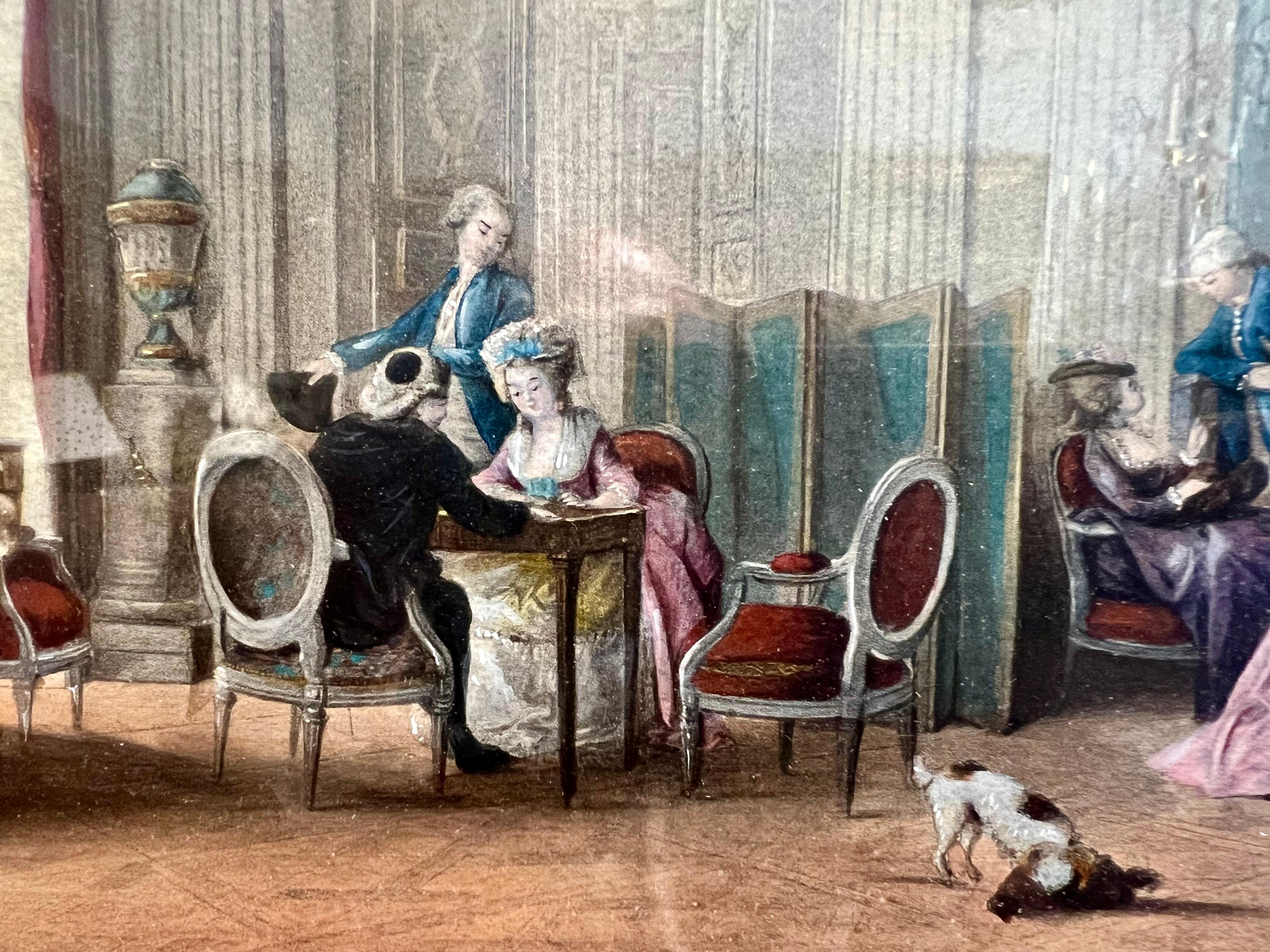 18th Century Painting Depicting Courtly Life In Good Condition In NICE, FR