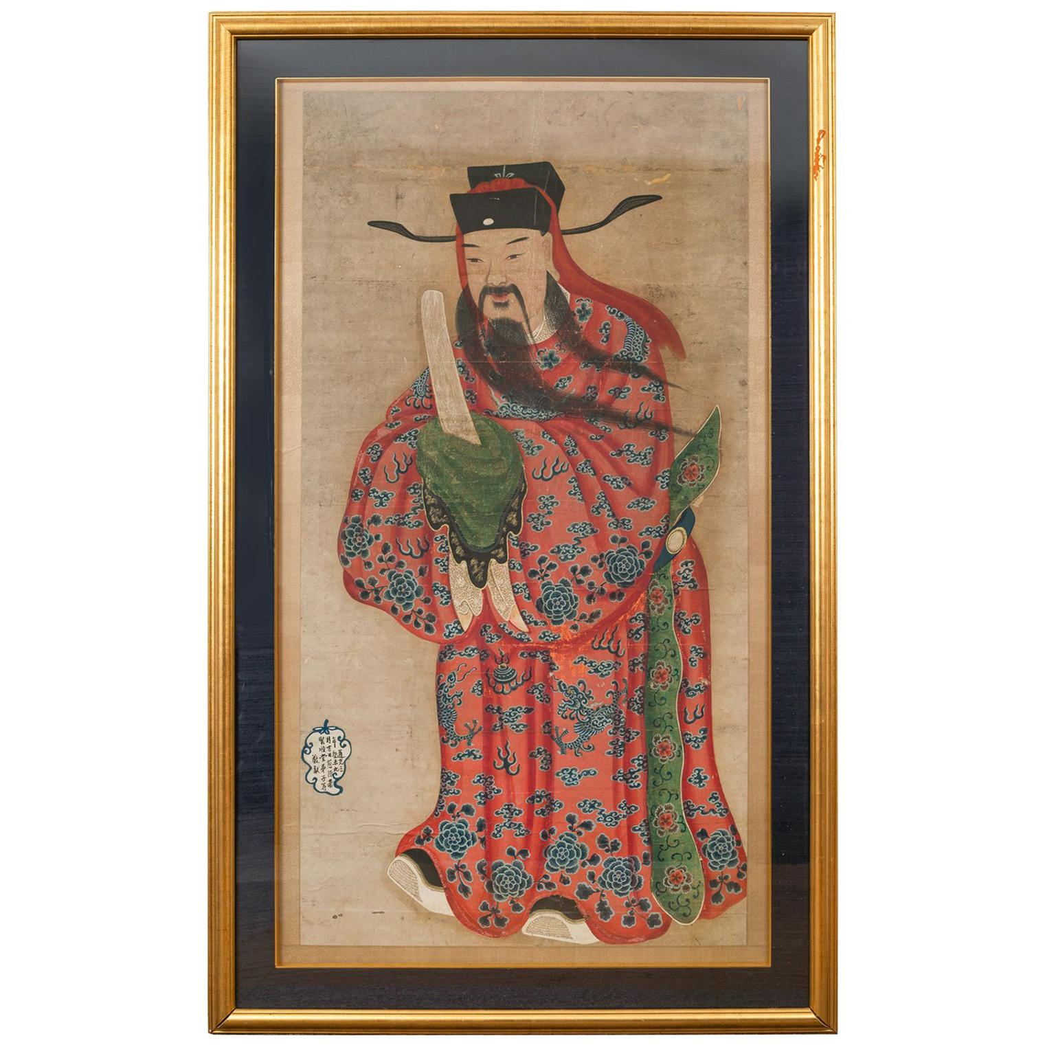 18th Century Painting of a Chinese Lohan For Sale