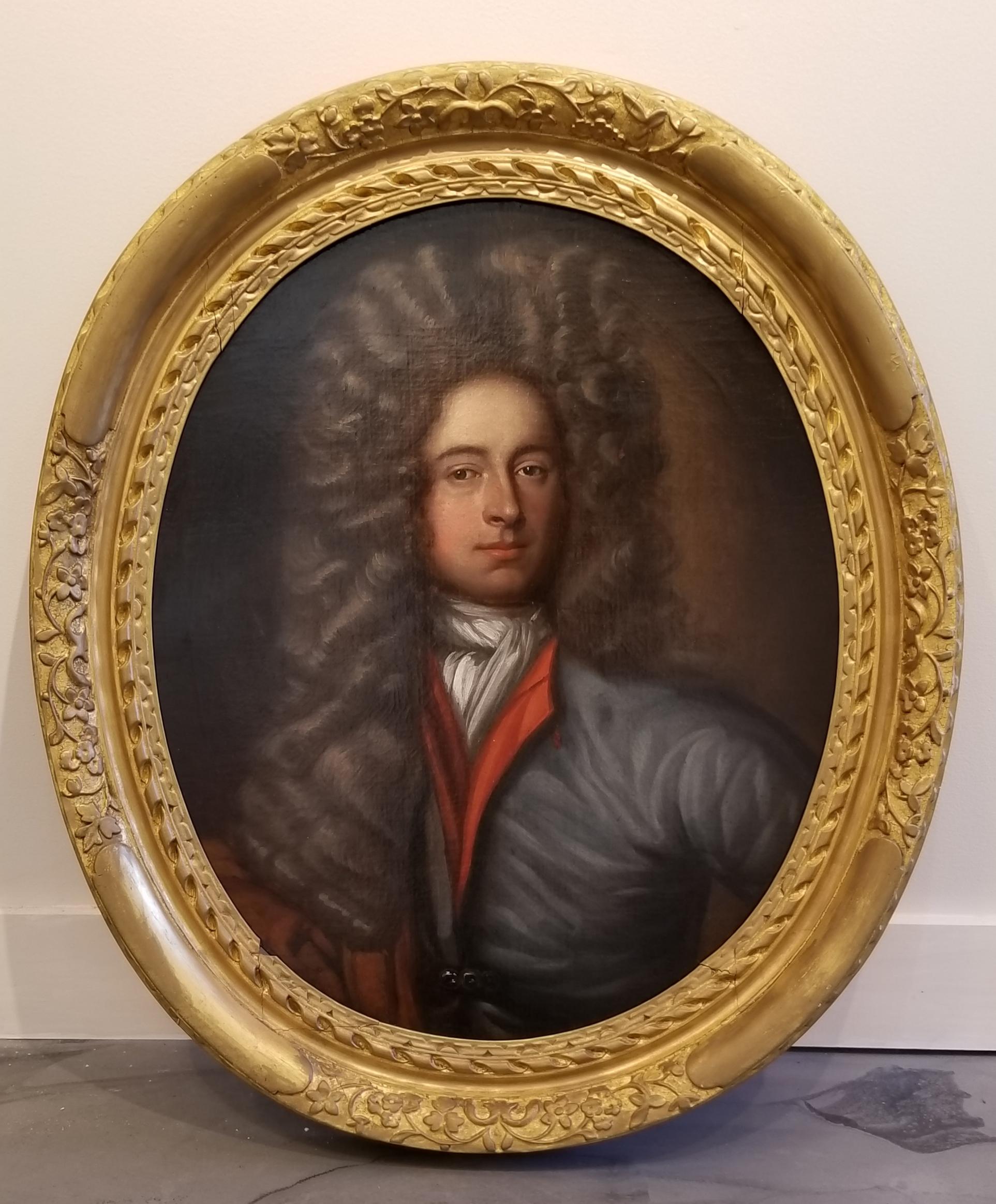 18th Century Painting of a Nobleman in Period Frame For Sale 4