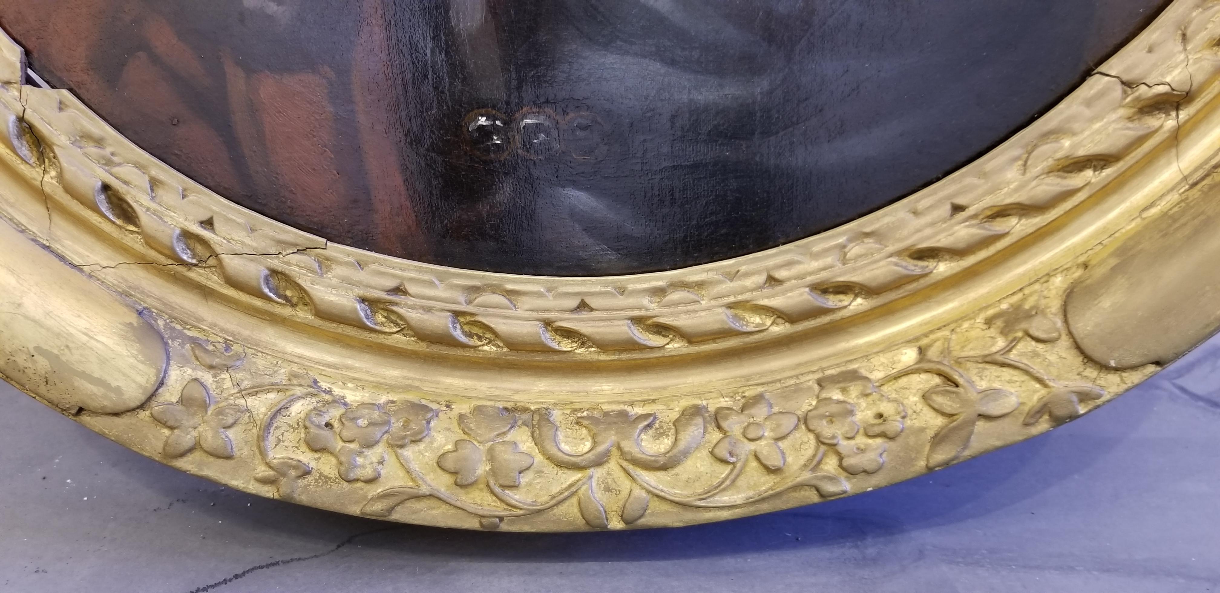 Quadro del XVIII secolo raffigurante un nobile in una cornice d'epoca in vendita 4