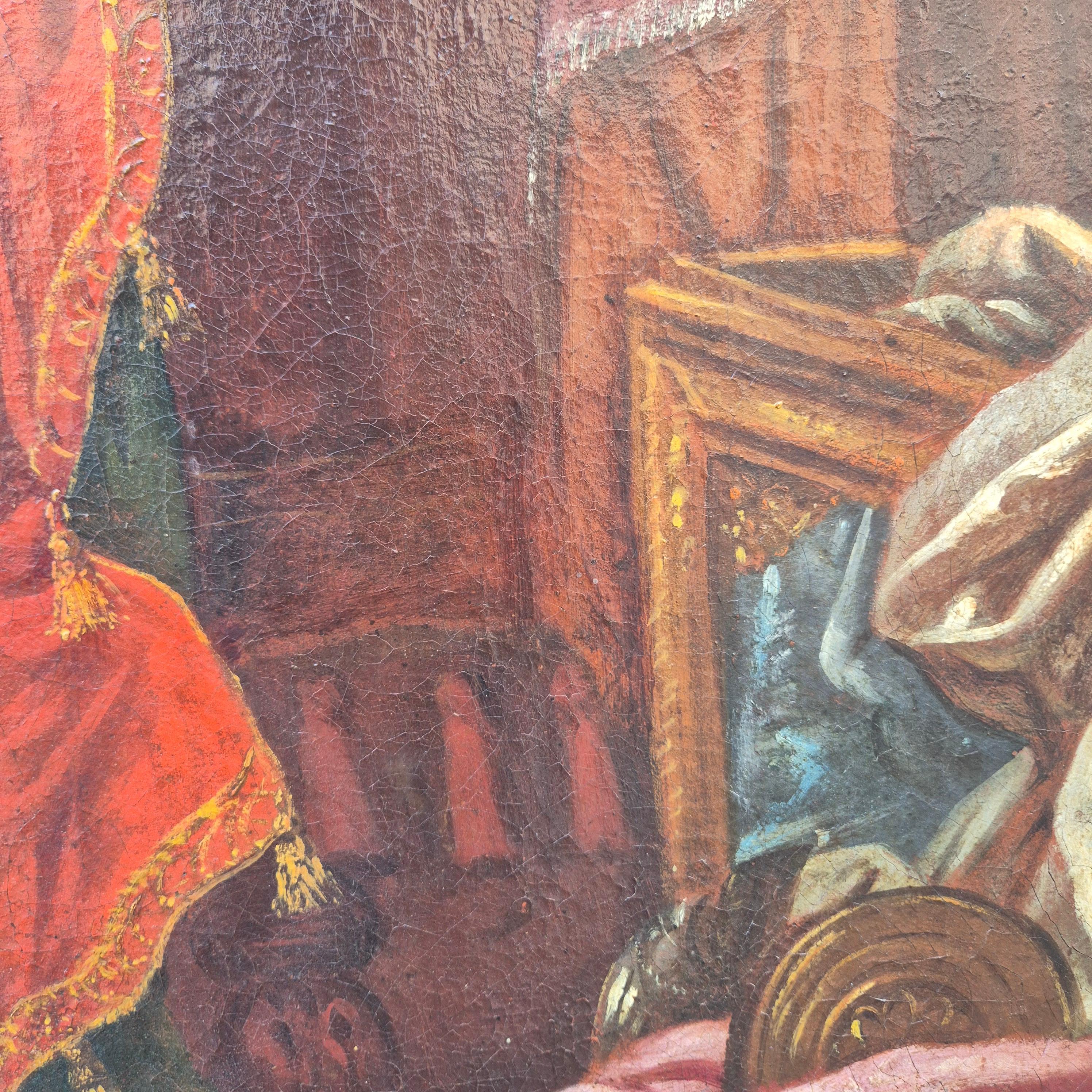 Gemälde von Maria Magdalena, die den Eitelkeiten der Welt entsagt, aus dem 18. (Leinwand) im Angebot
