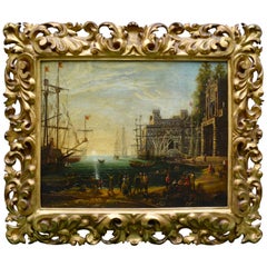 18. Jahrhundert Kopie von „Port-Szene mit der Villa Medici“ nach Claude Lorrain