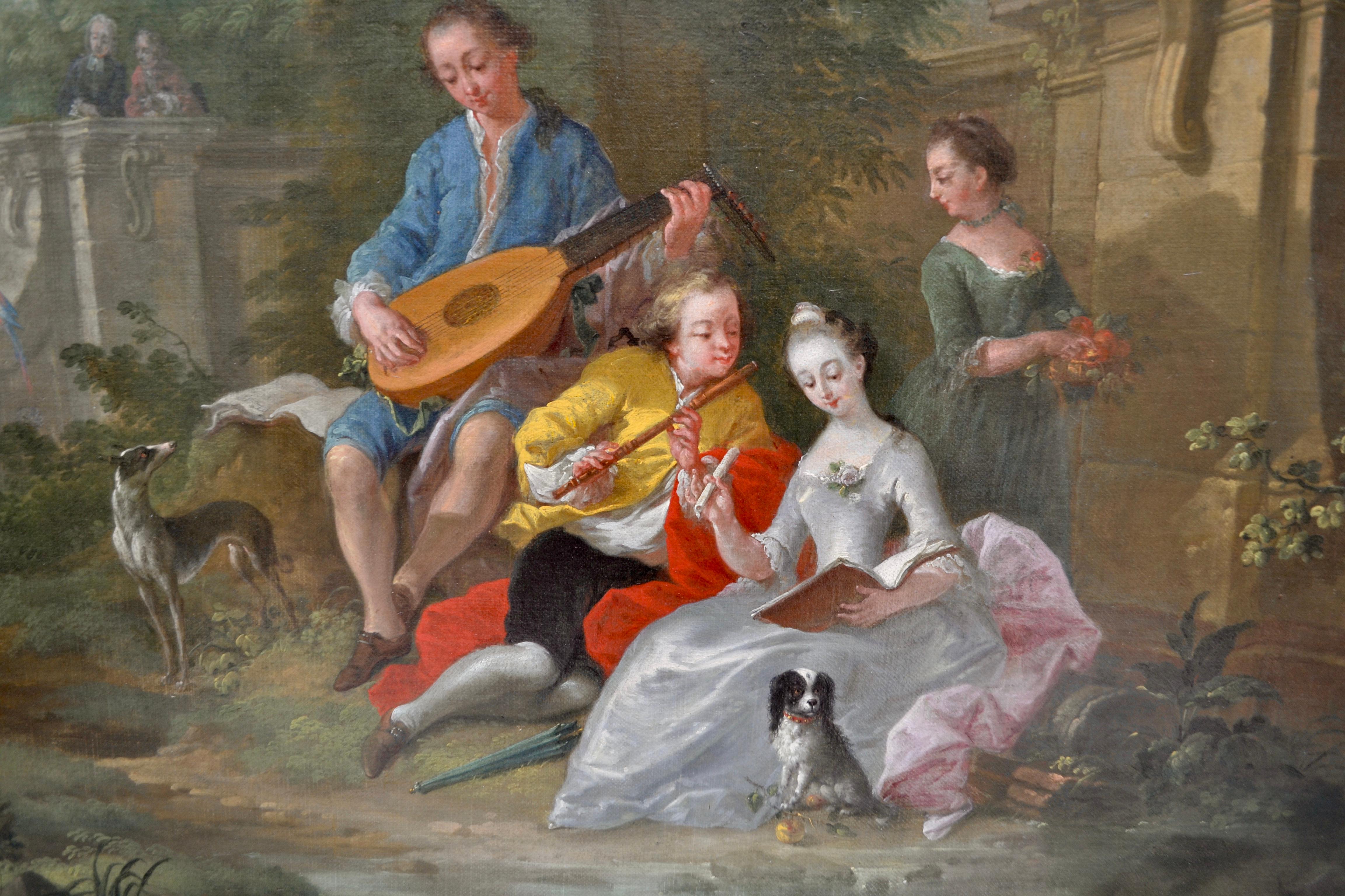 Gemälde aus dem 18. Jahrhundert mit Figuren in einer Landschaft, die Pater zugeschrieben wird im Angebot 5