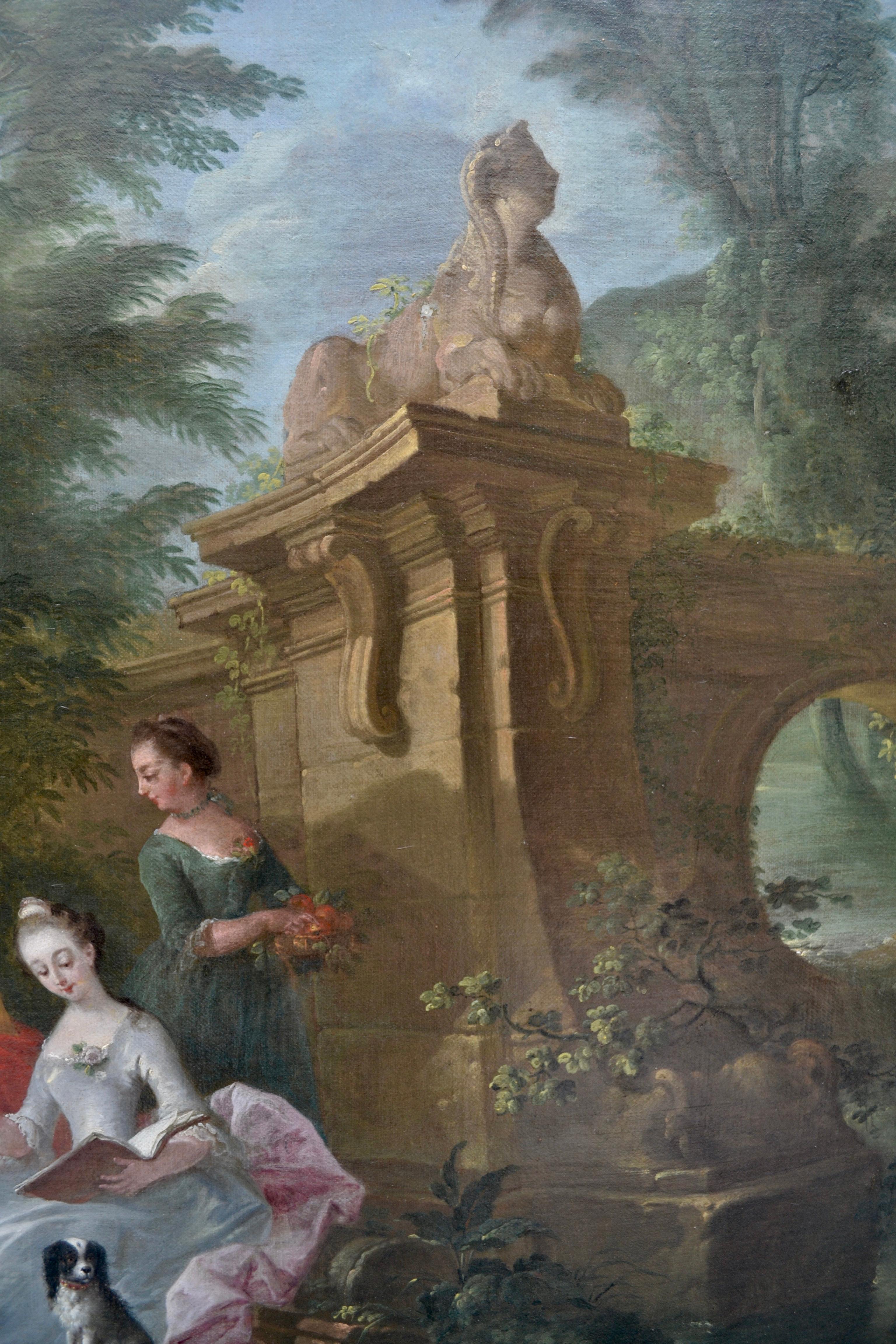 18th Century Painting Showing Figures in a Landscape Attributed to Pater For Sale 3