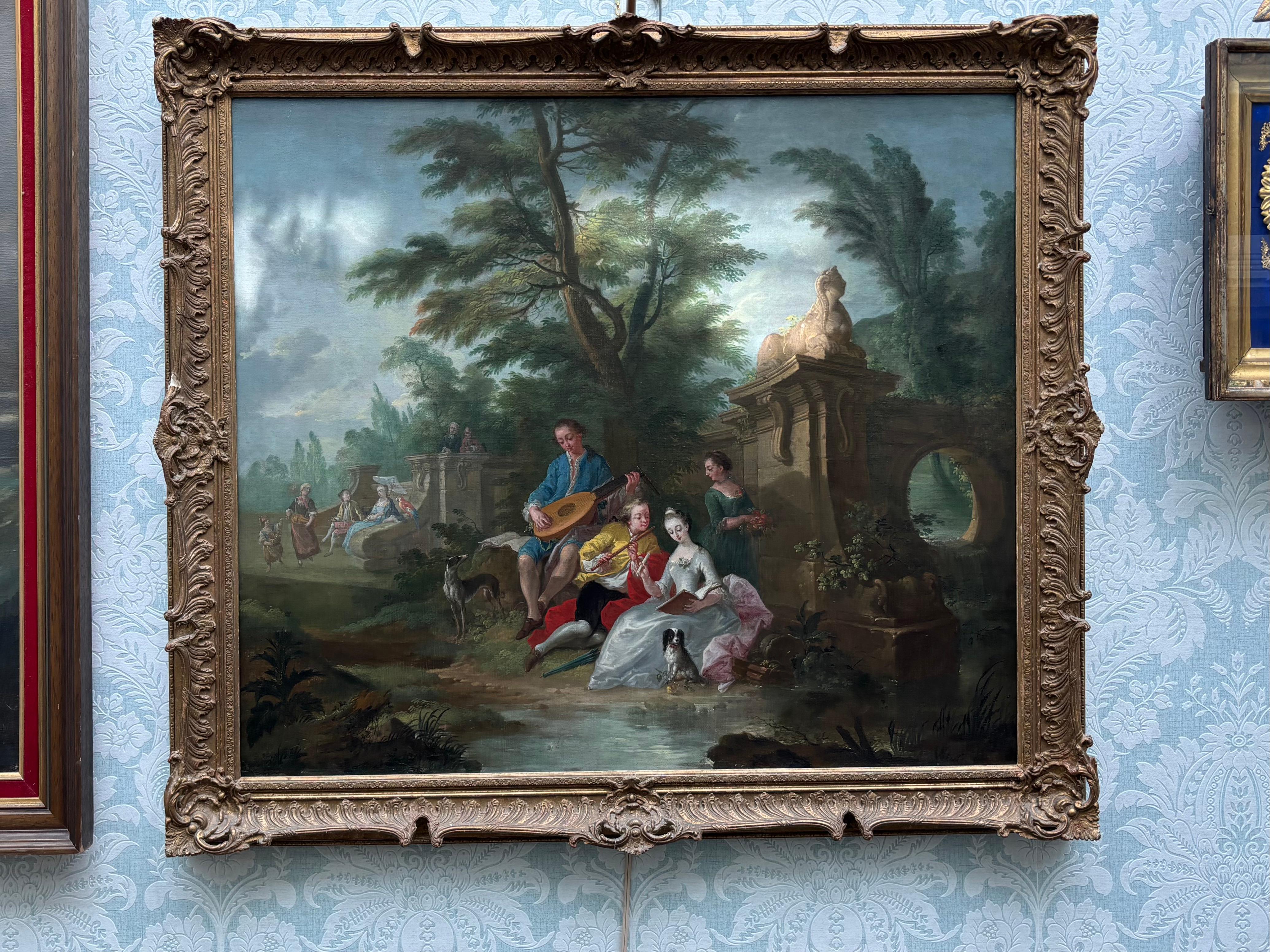 Gemälde aus dem 18. Jahrhundert mit Figuren in einer Landschaft, die Pater zugeschrieben wird im Angebot 2