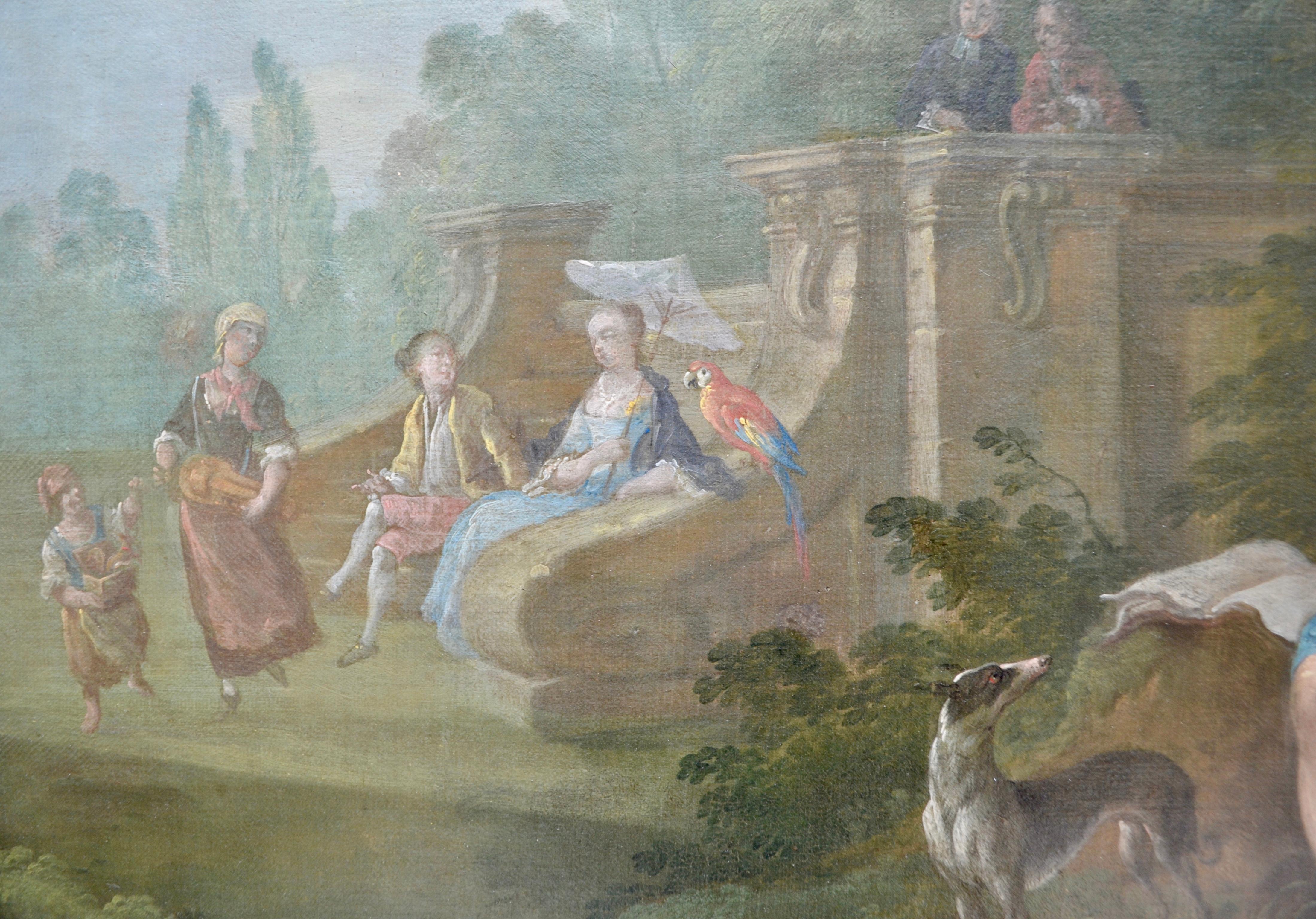 18th Century Painting Showing Figures in a Landscape Attributed to Pater For Sale 5