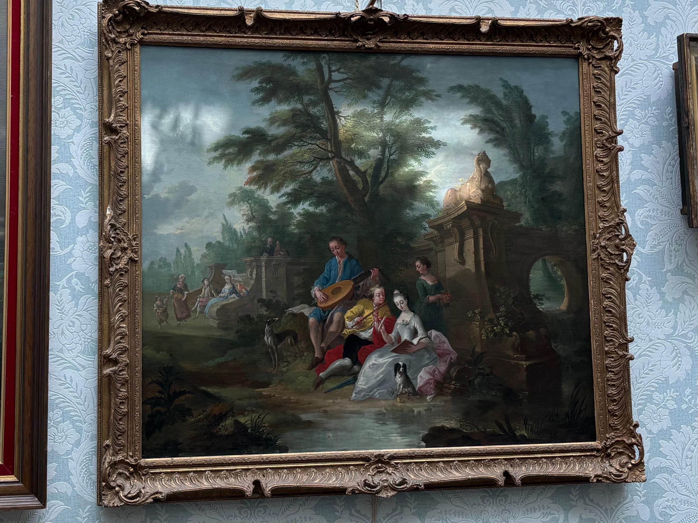 Gemälde aus dem 18. Jahrhundert mit Figuren in einer Landschaft, die Pater zugeschrieben wird im Angebot 3