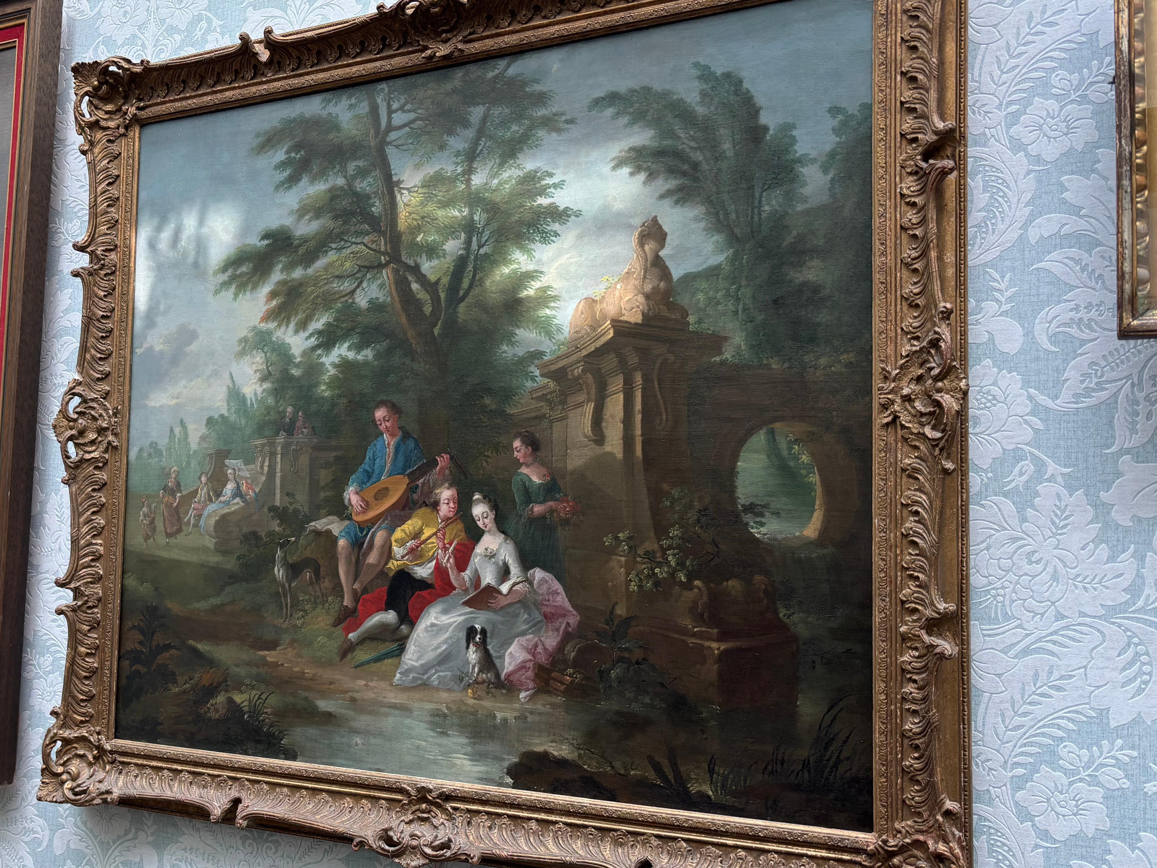 Gemälde aus dem 18. Jahrhundert mit Figuren in einer Landschaft, die Pater zugeschrieben wird im Angebot 4