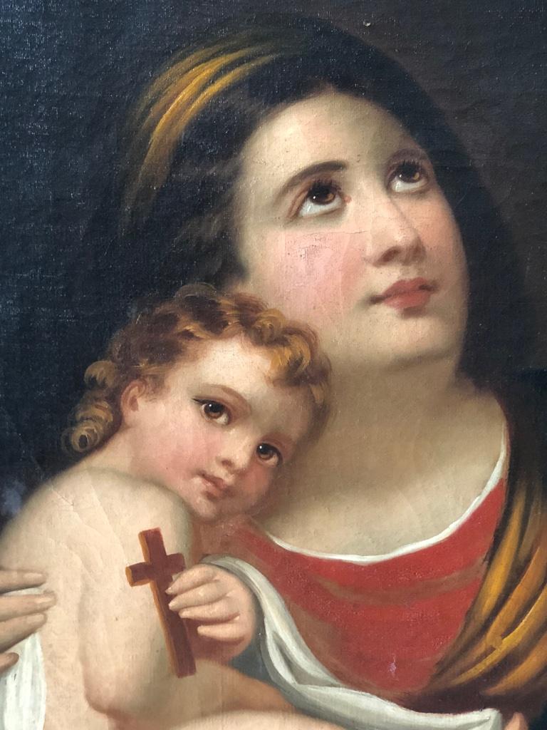 Empire 18th Century Painting with Painting Depicting The Madonna and Child