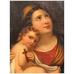 18th Century Painting with Painting Depicting The Madonna and Child