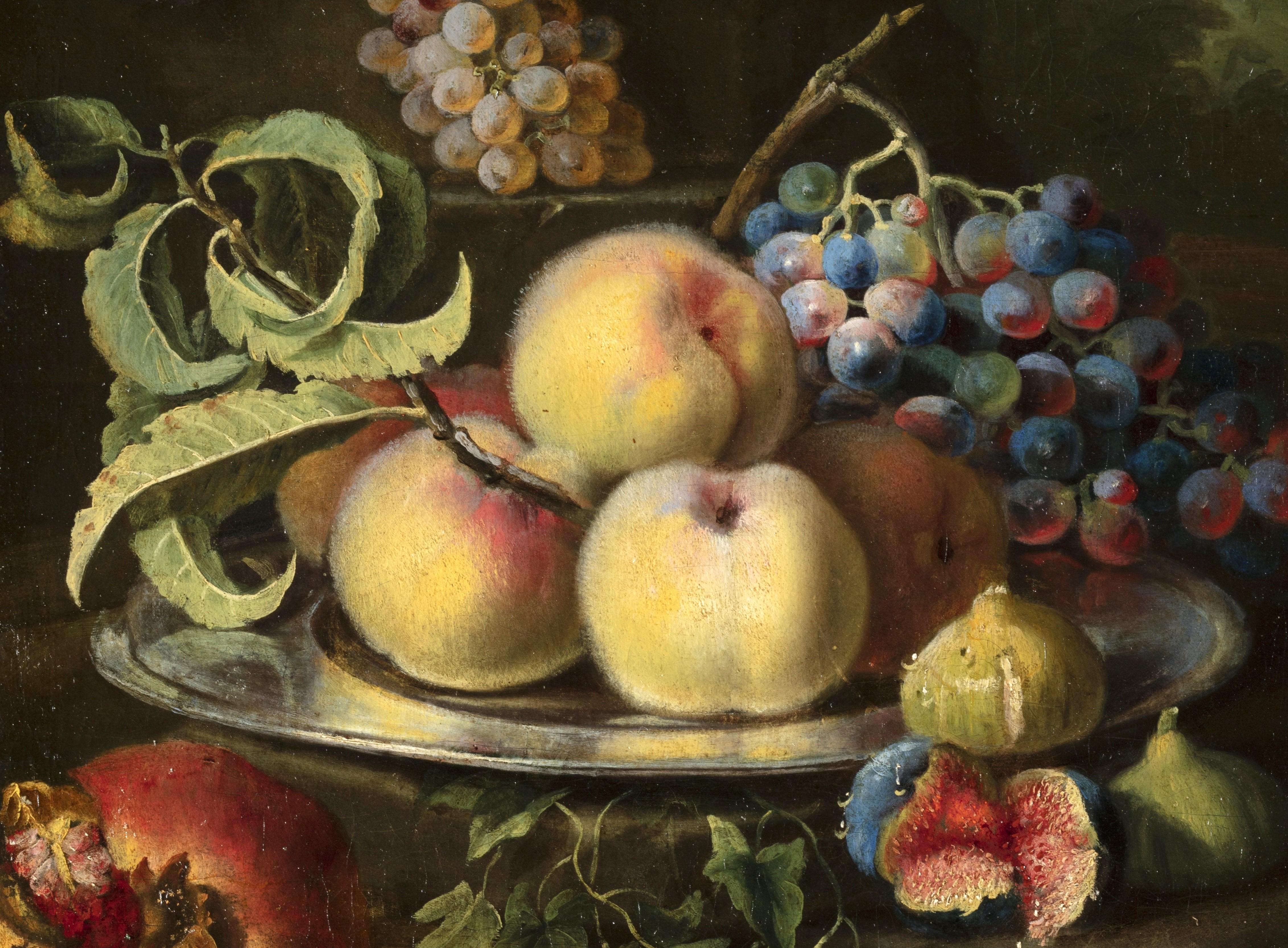 Italian 18th Century, Painting with Still Life by Maximilian Pfeiler For Sale