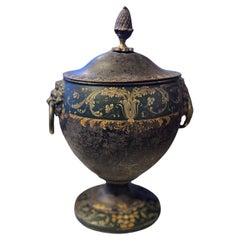 18th Century Pair English Regency Tole Chesnut Urns