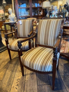 18th Century Pair French Consulate Chairs Signed Jacob