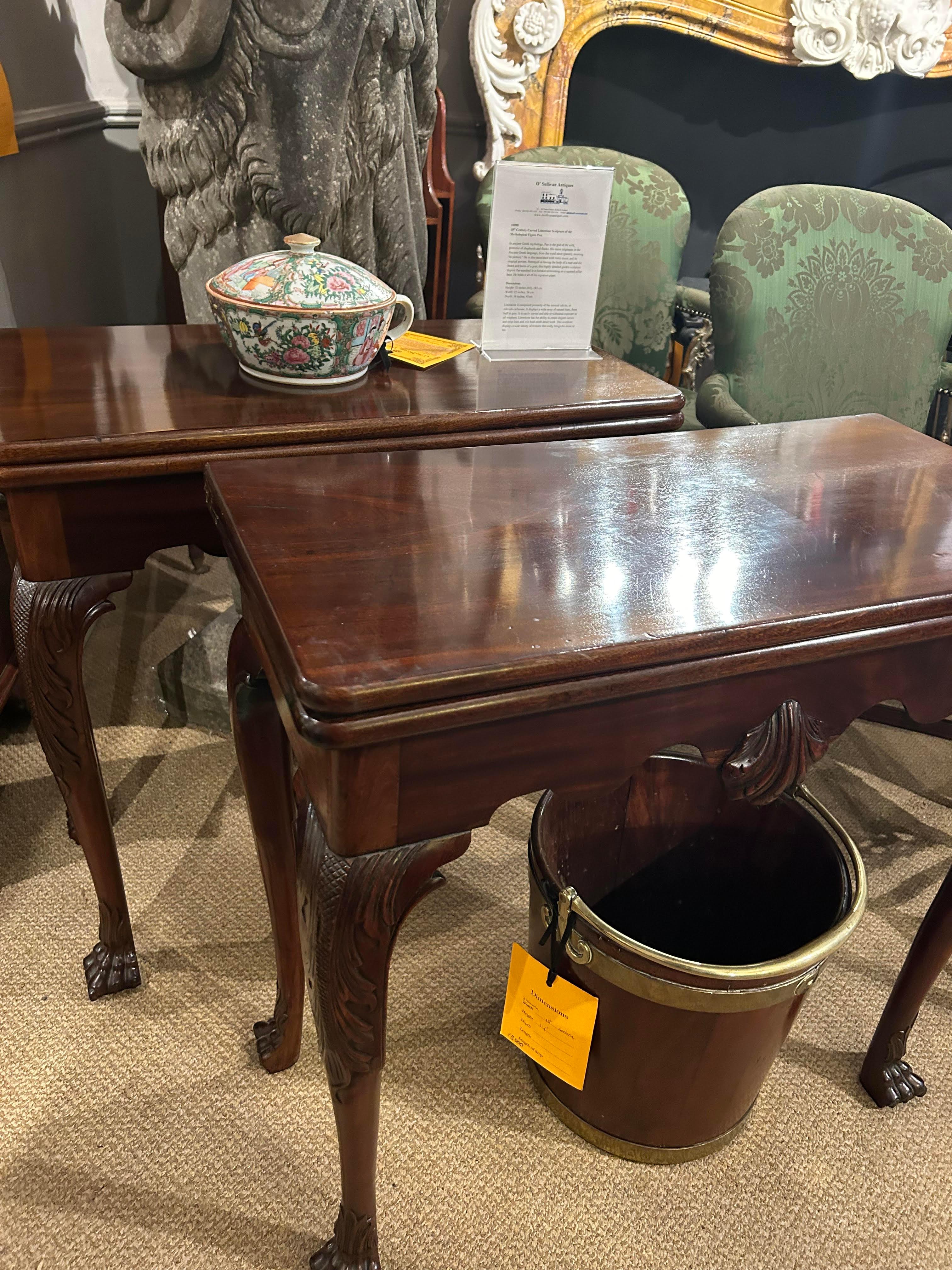 18th Century Pair Irish Mahogany Card Tables For Sale 6